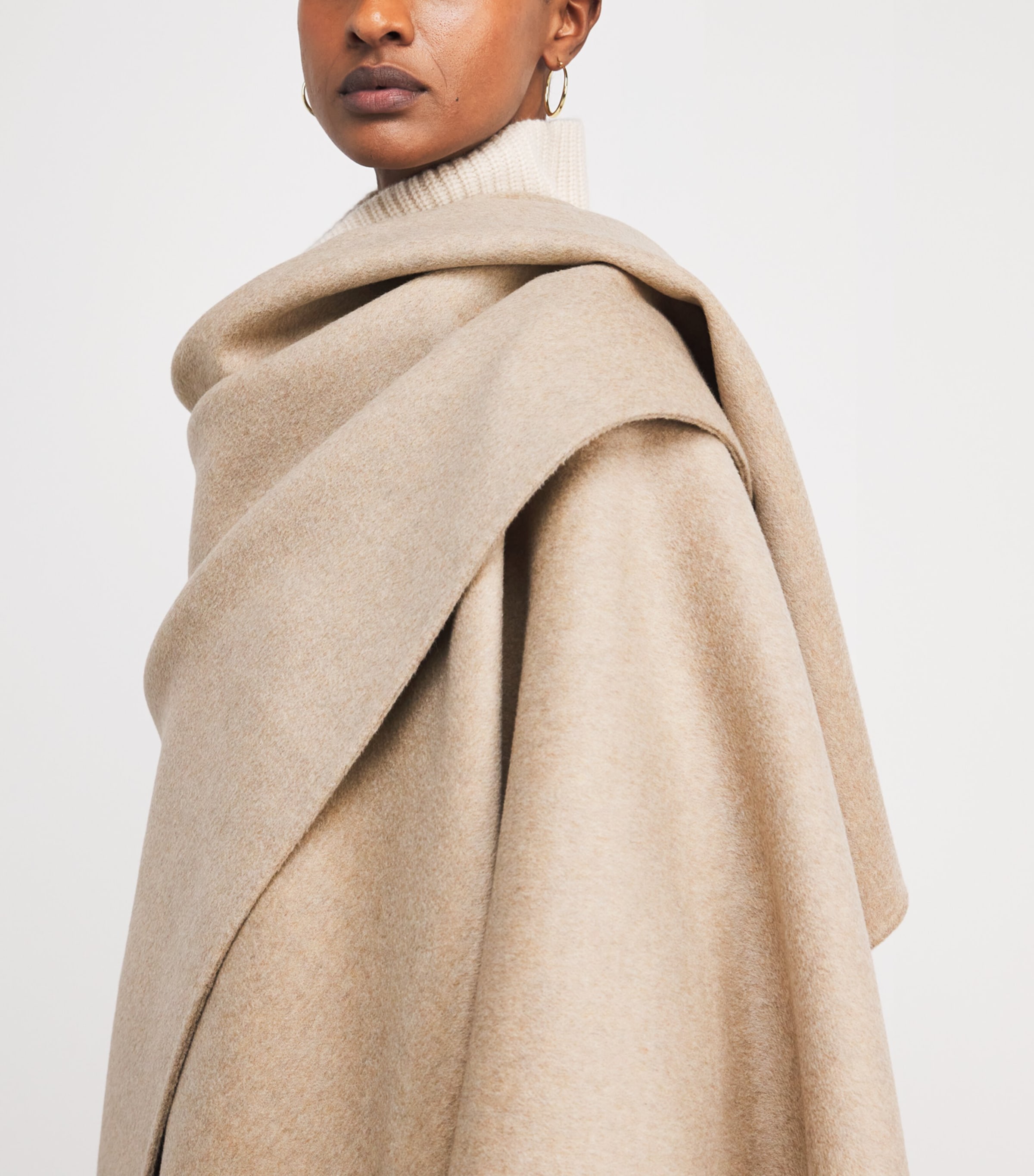 Joseph Womens Wool-Cashmere Cassidy Cape Powder Melange Image 6