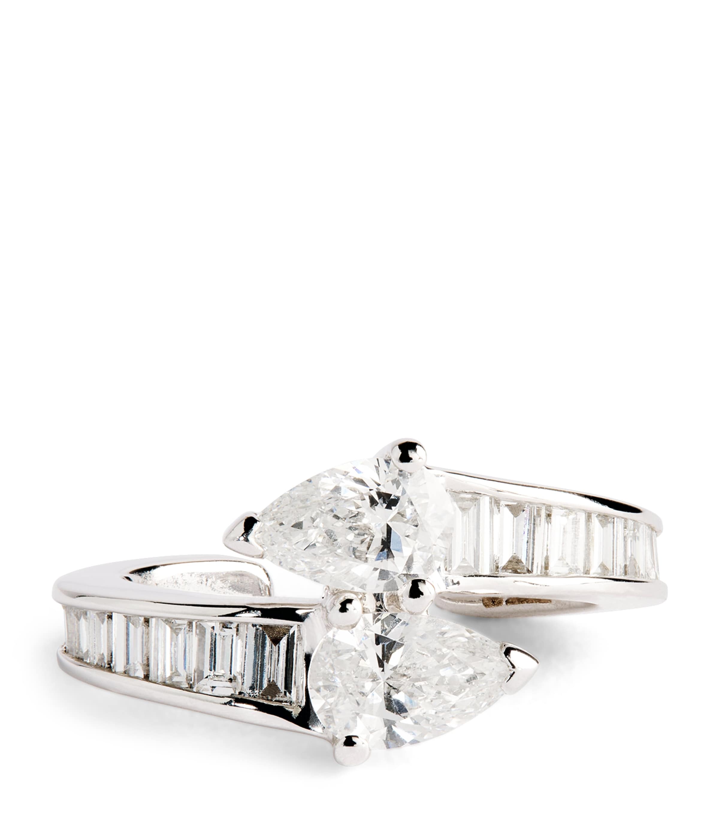 Anita Ko White Gold And Diamond Saturn Ear Cuff In Metallic