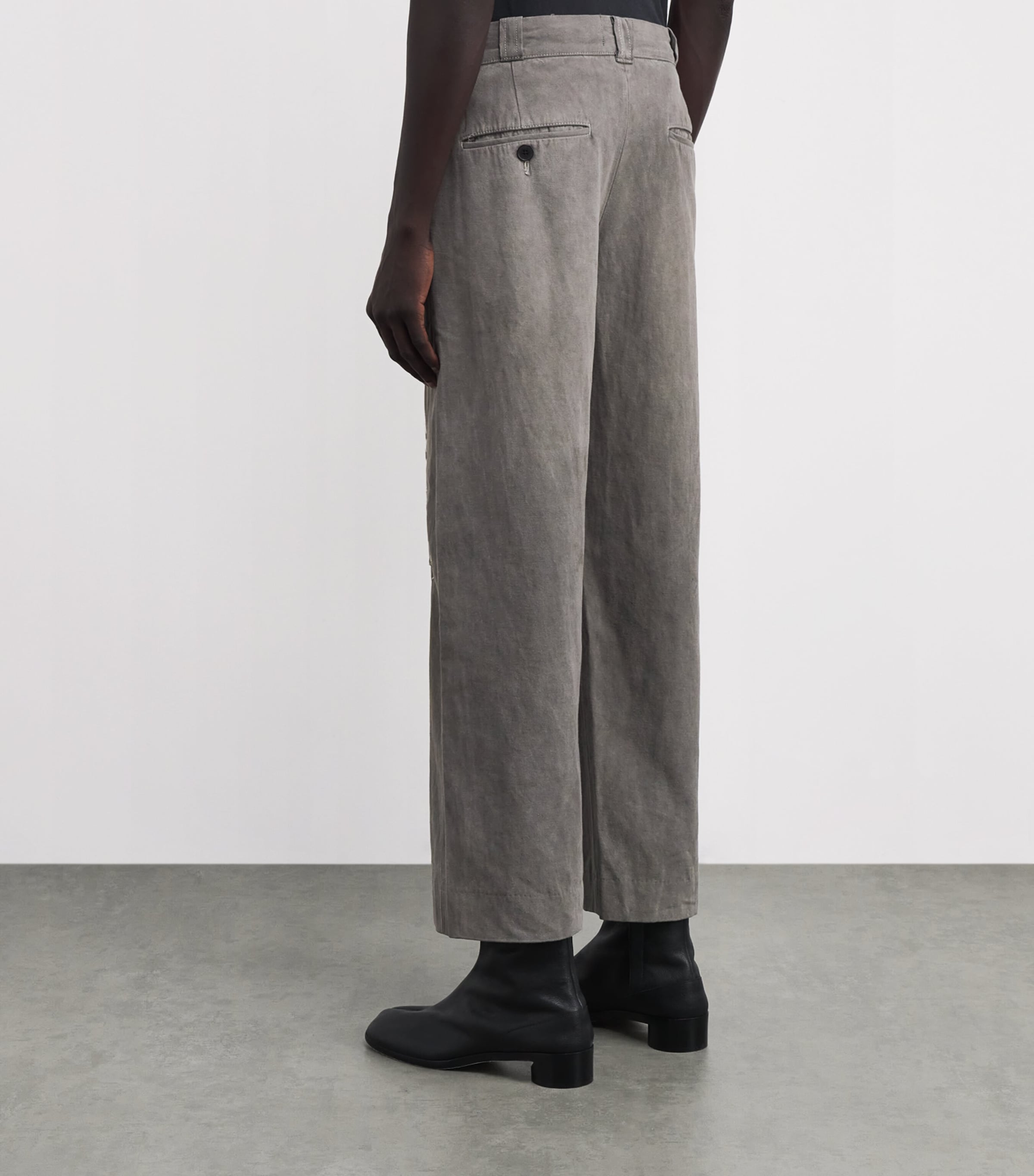 Cotton-Linen Soso’s Repaired Trousers LIGHT GRAY Image 4