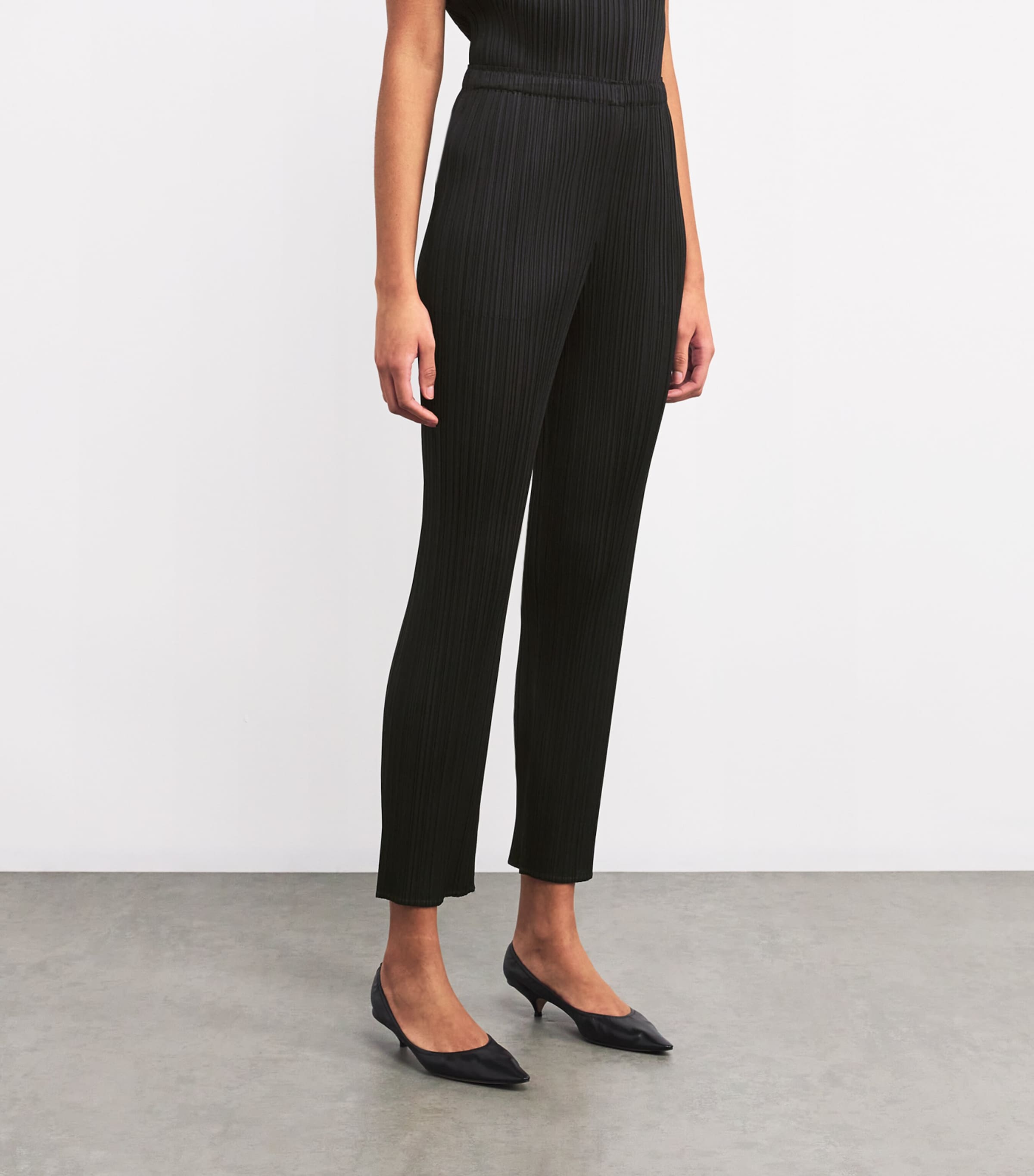 Pleats Please Issey Miyake Black Basics Straight Trousers | Harrods US