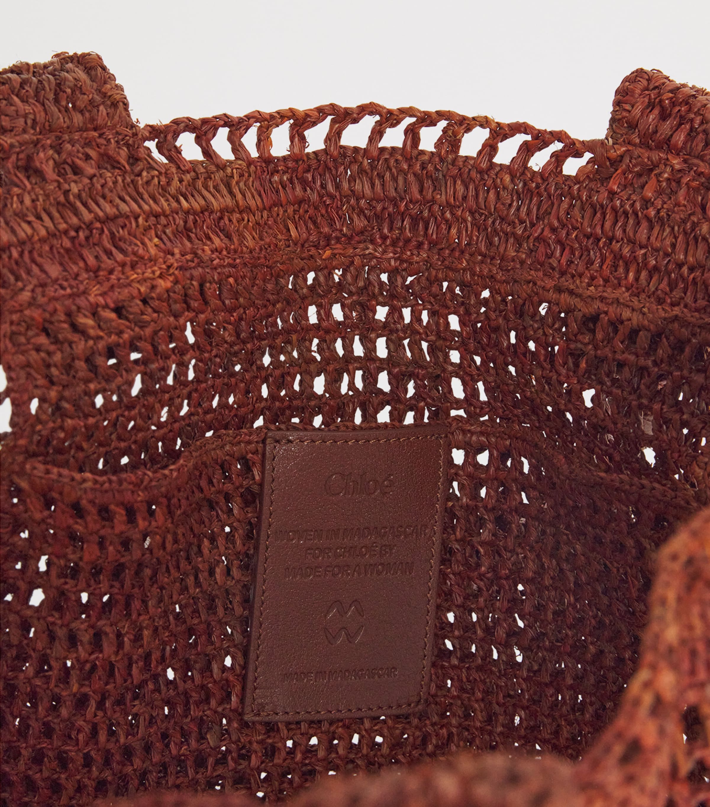 Chloé Raffia Summer Banana East-West Tote Bag Clay Brown Image 3