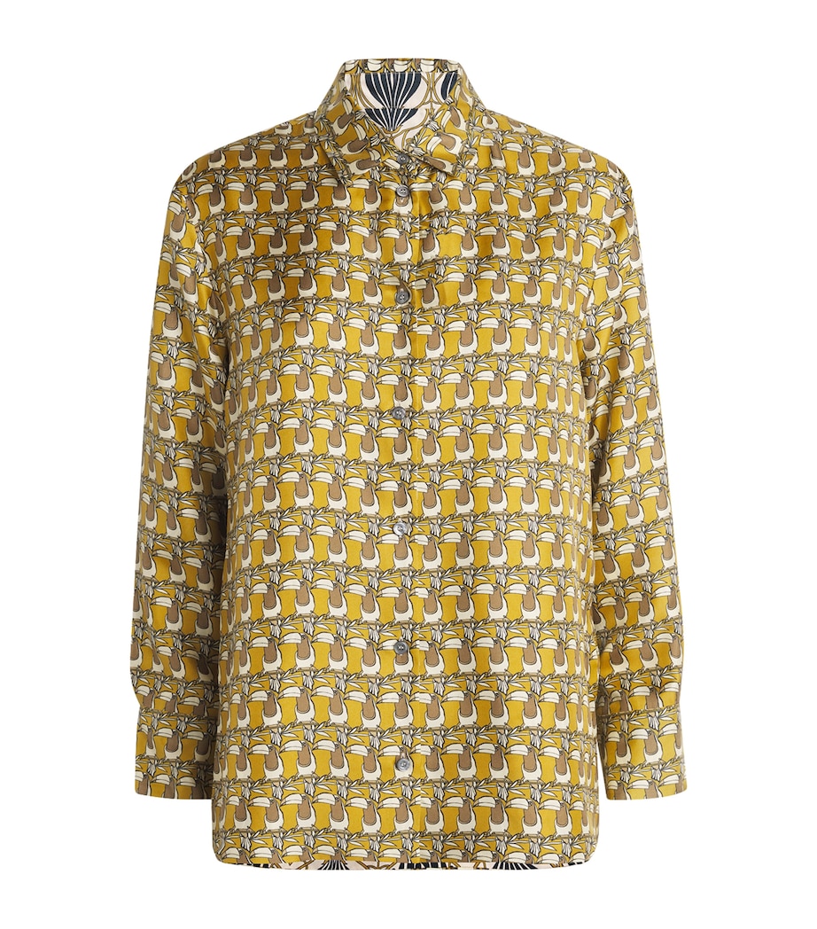 Silk Printed Shirt MUSTARD Image 1