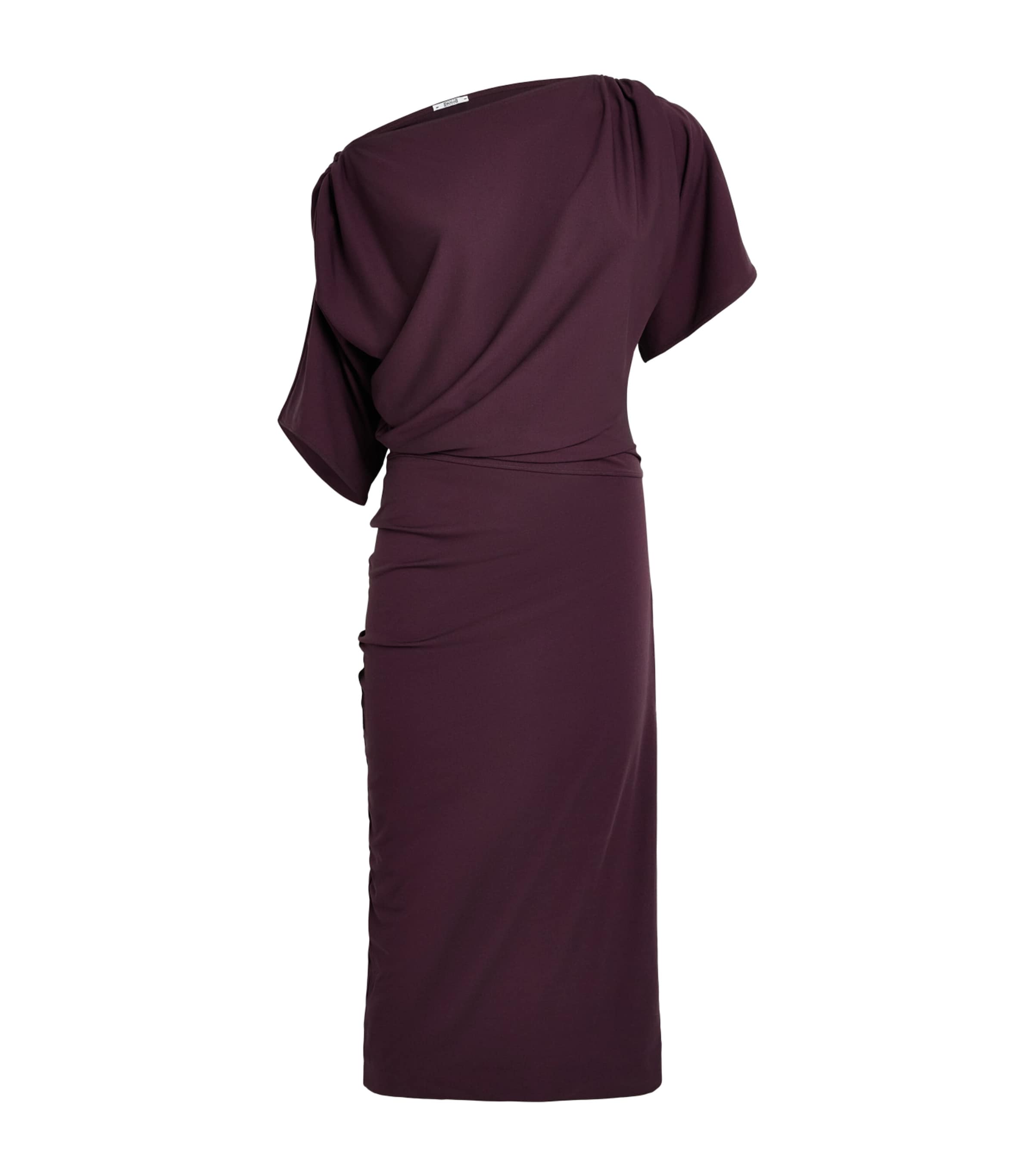 Wolford Womens Fluid Drape Midi Dress Wild Plum Image 1