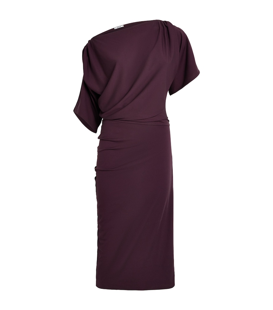 Wolford Womens Fluid Drape Midi Dress Wild Plum Image 1