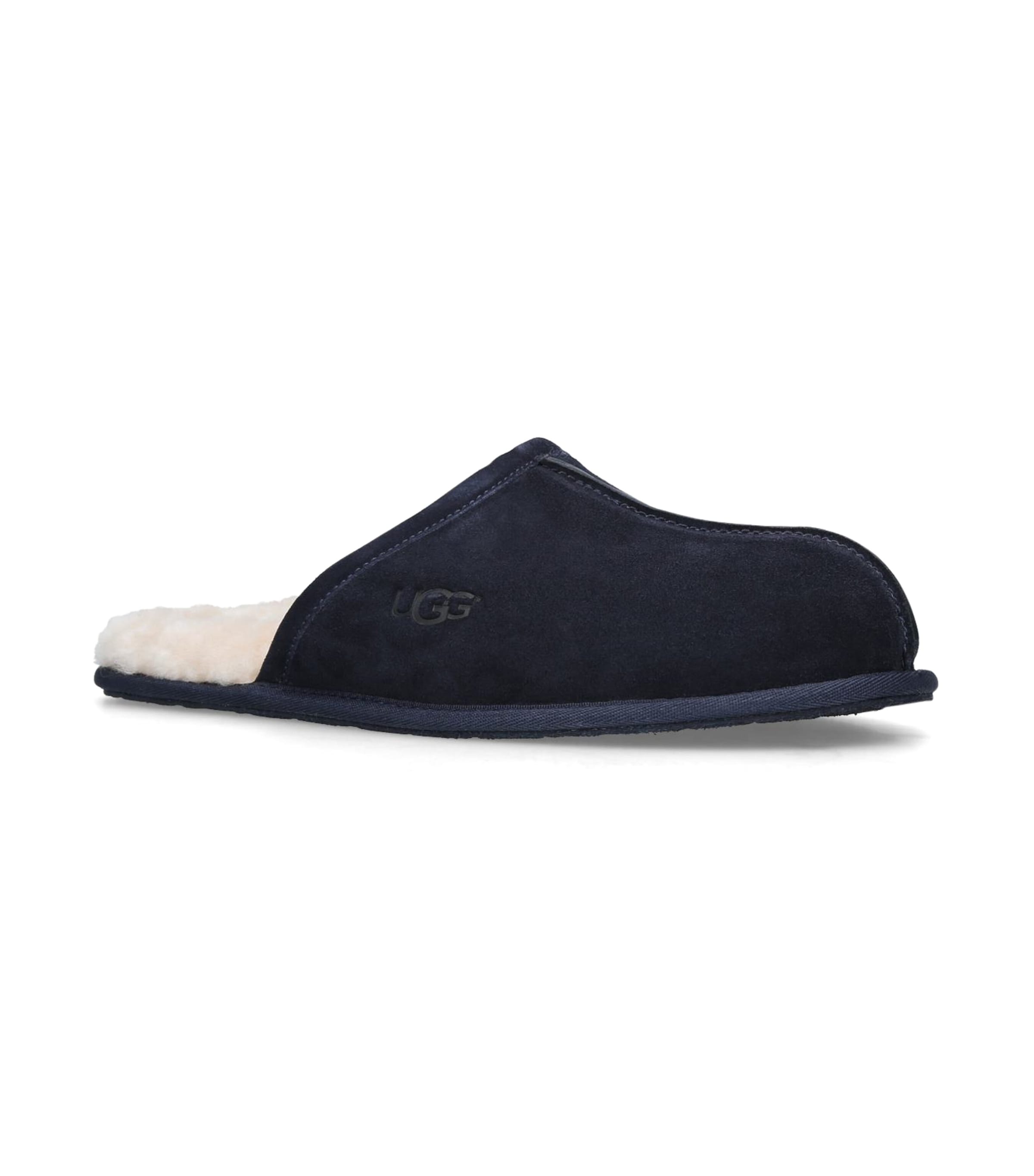 Ugg Mens Cushioned Footbed Suede Slide Slippers In Navy