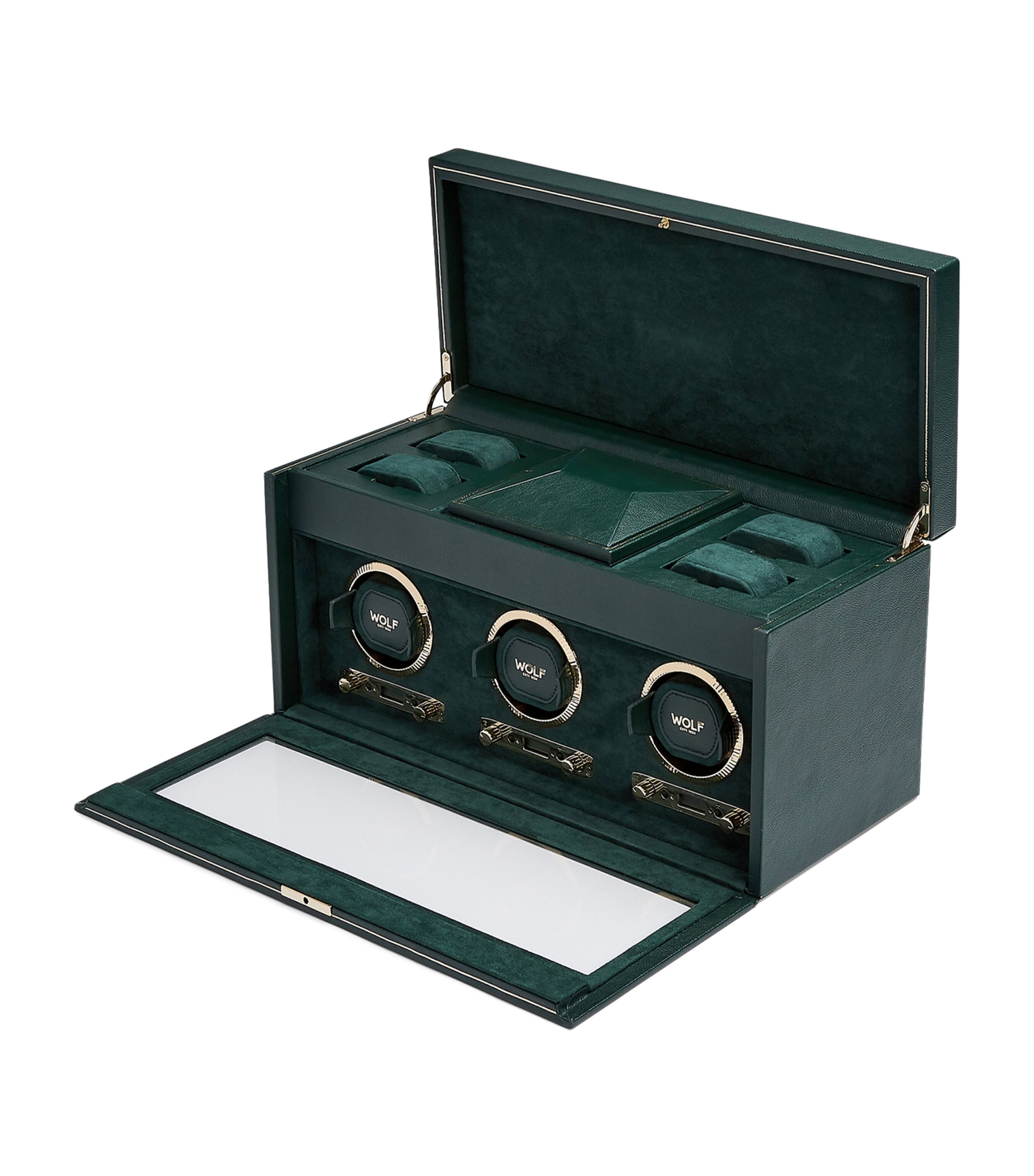 Vegan Leather Triple Watch Winder GREEN Image 7