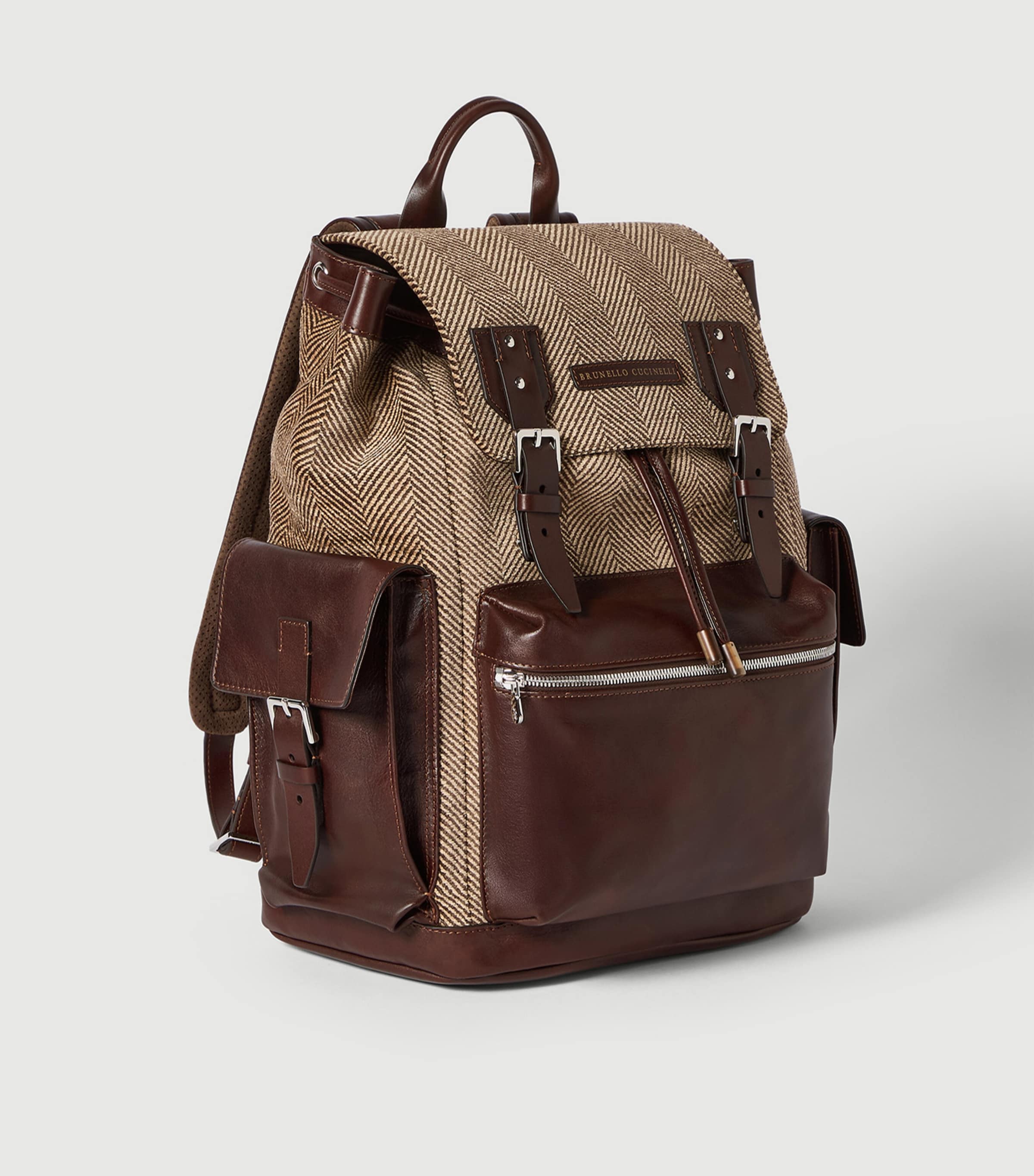 Brunello Cucinelli Leather-Trim Backpack Image 6