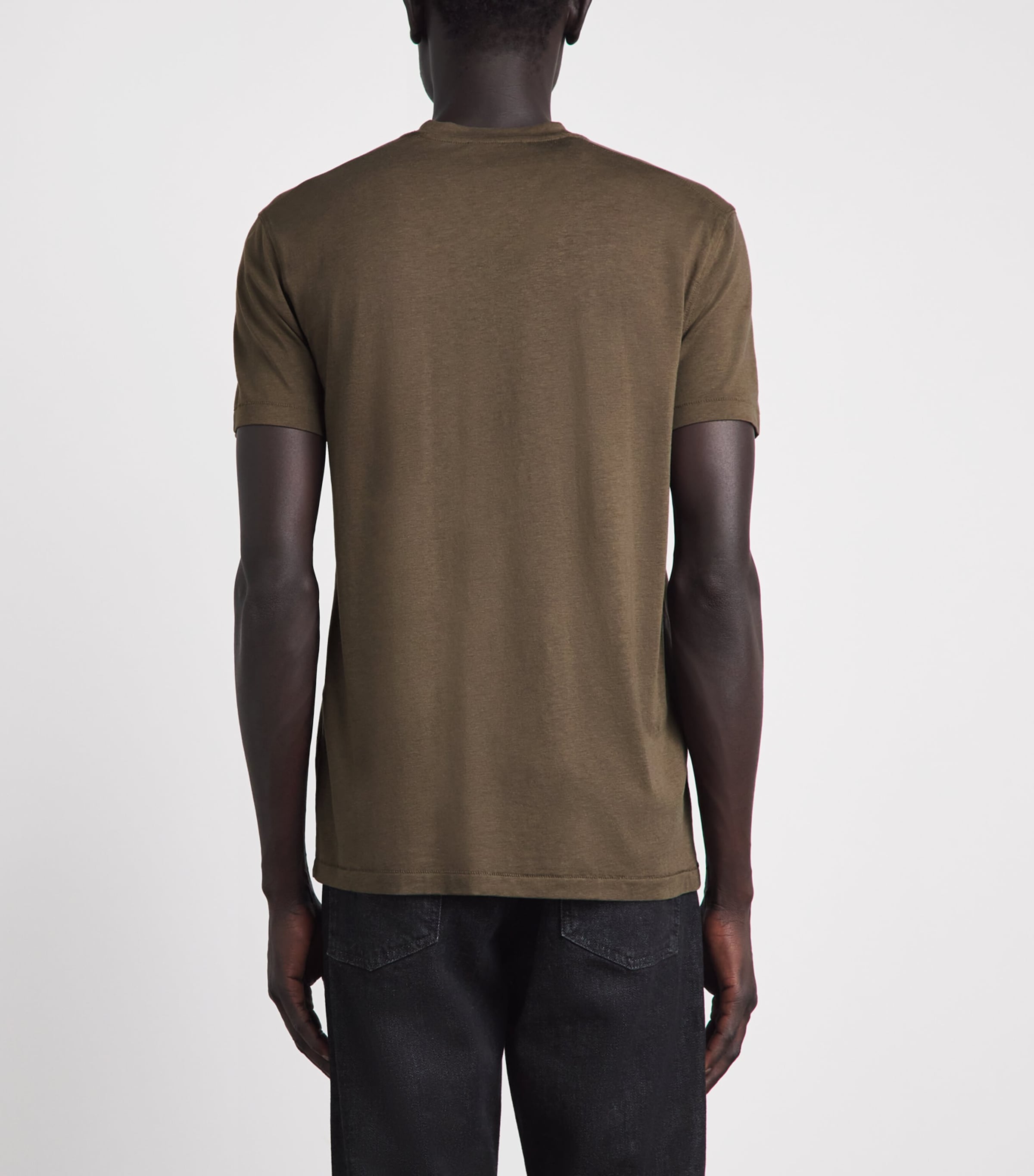 TOM FORD Mens Lyocell-Cotton T-Shirt Gav Image 5