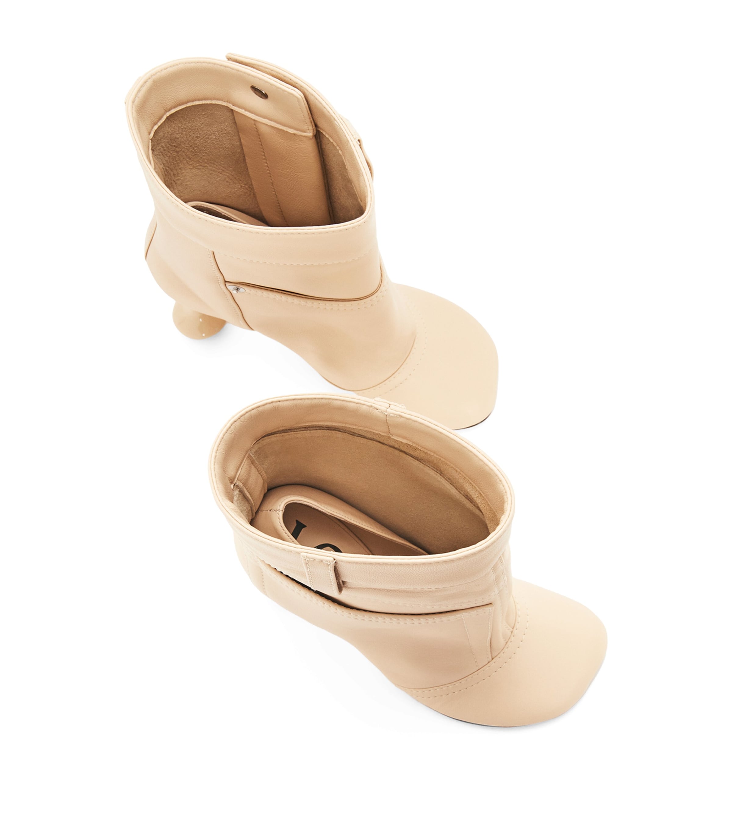 Leather Toy Ankle Boots 90 OAT MILK Image 4