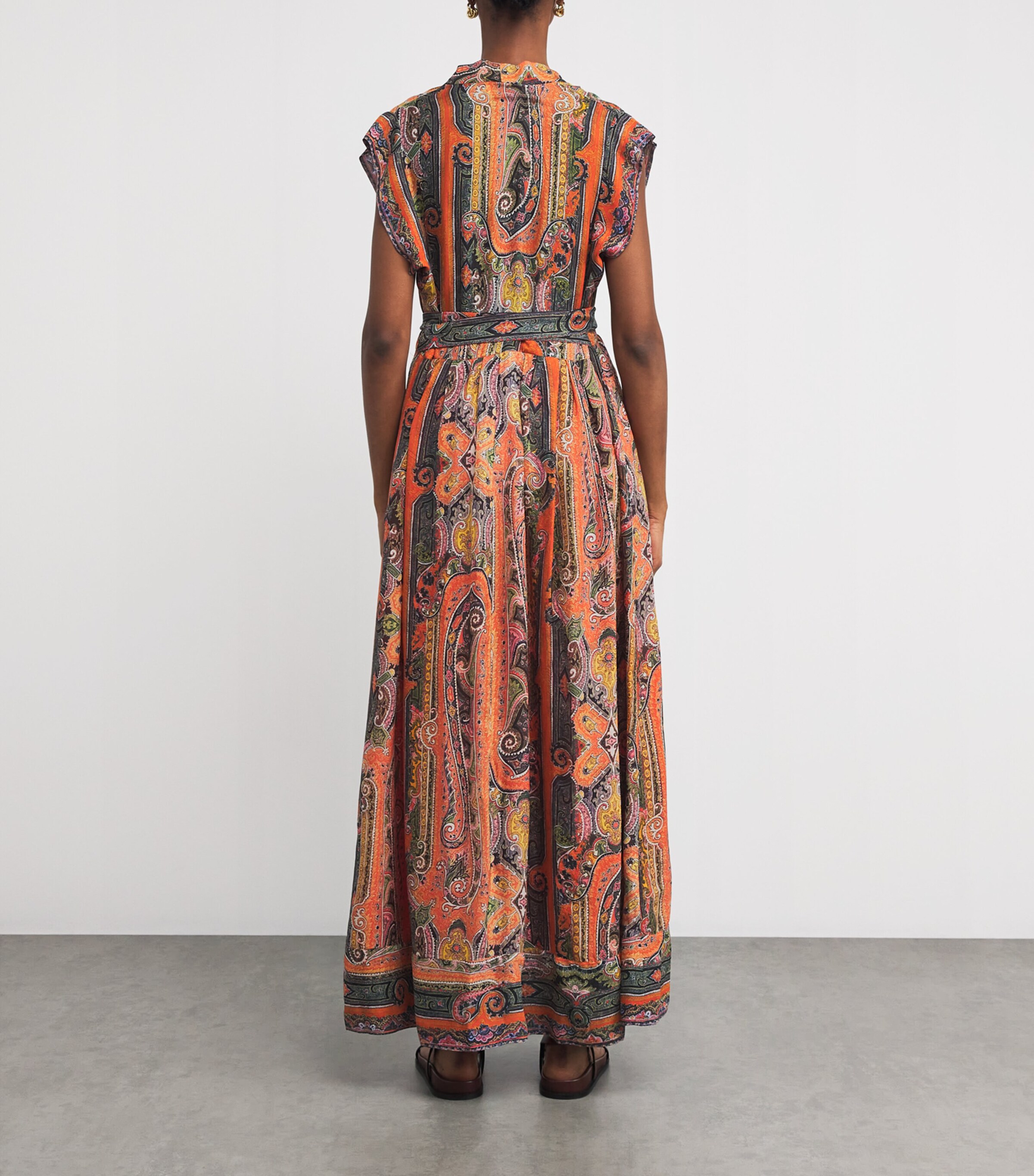 Isabel Marant Womens Silk Melissa Maxi Dress Orange Image 3