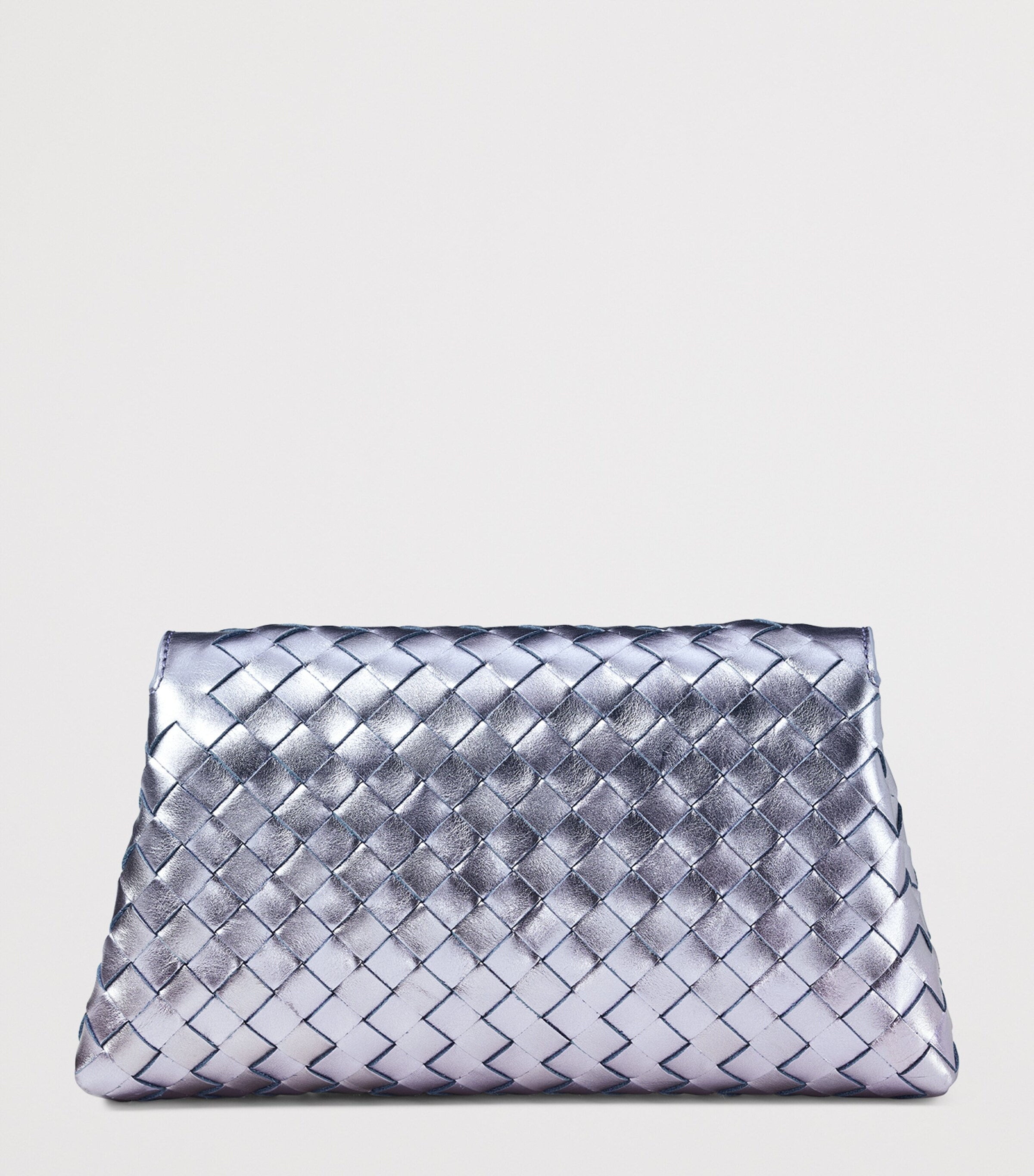 Aspinal Of London Metallic Leather Clutch Bag Blue Metallic Image 3