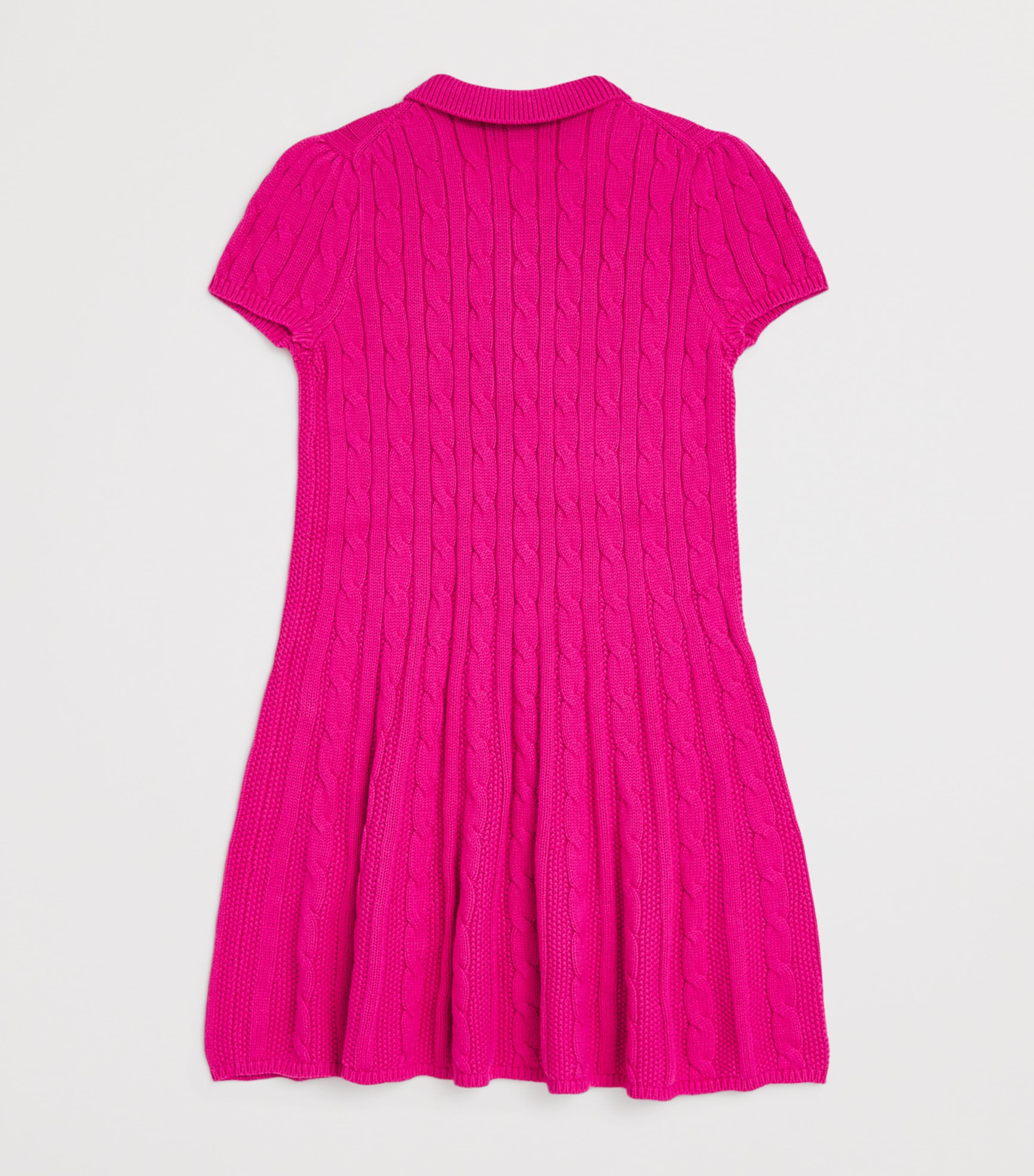 Cotton Cable-Knit Dress (2-6 Years) COLGE PINK Image 2