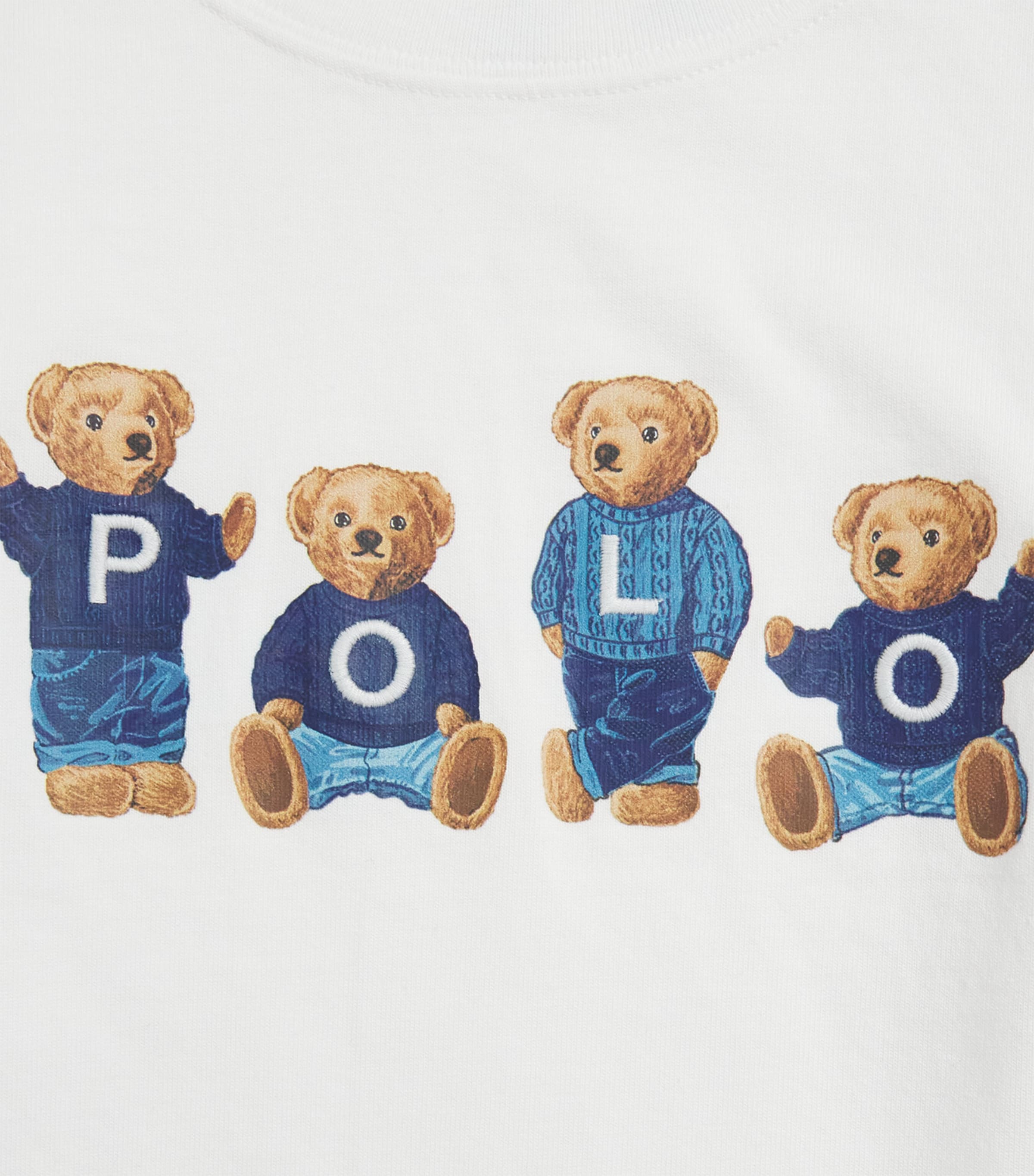 Ralph Lauren Kids Cotton Polo Bears T-Shirt (2-7 Years) White Image 3