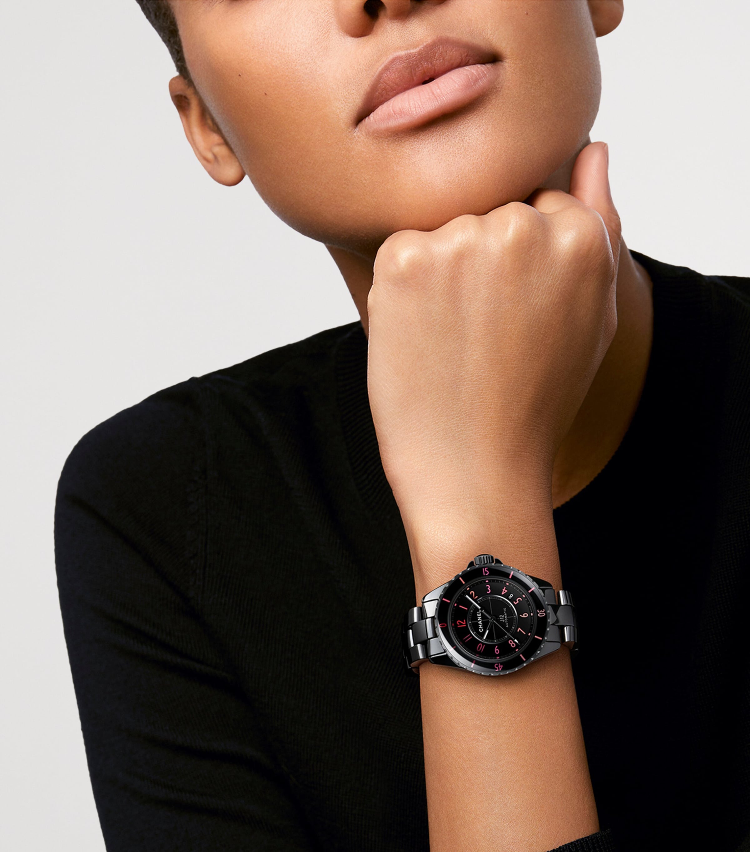 Ceramic and Steel J12 Blush Calibre 12.1 Watch 38mm BLACK Image 2