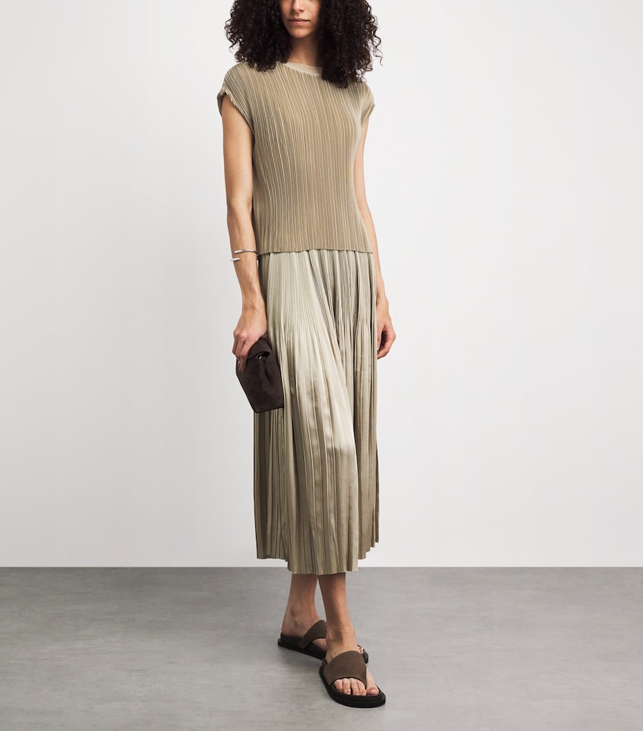 Joseph Womens Satin Pleated Cedre Top Powder Image 2