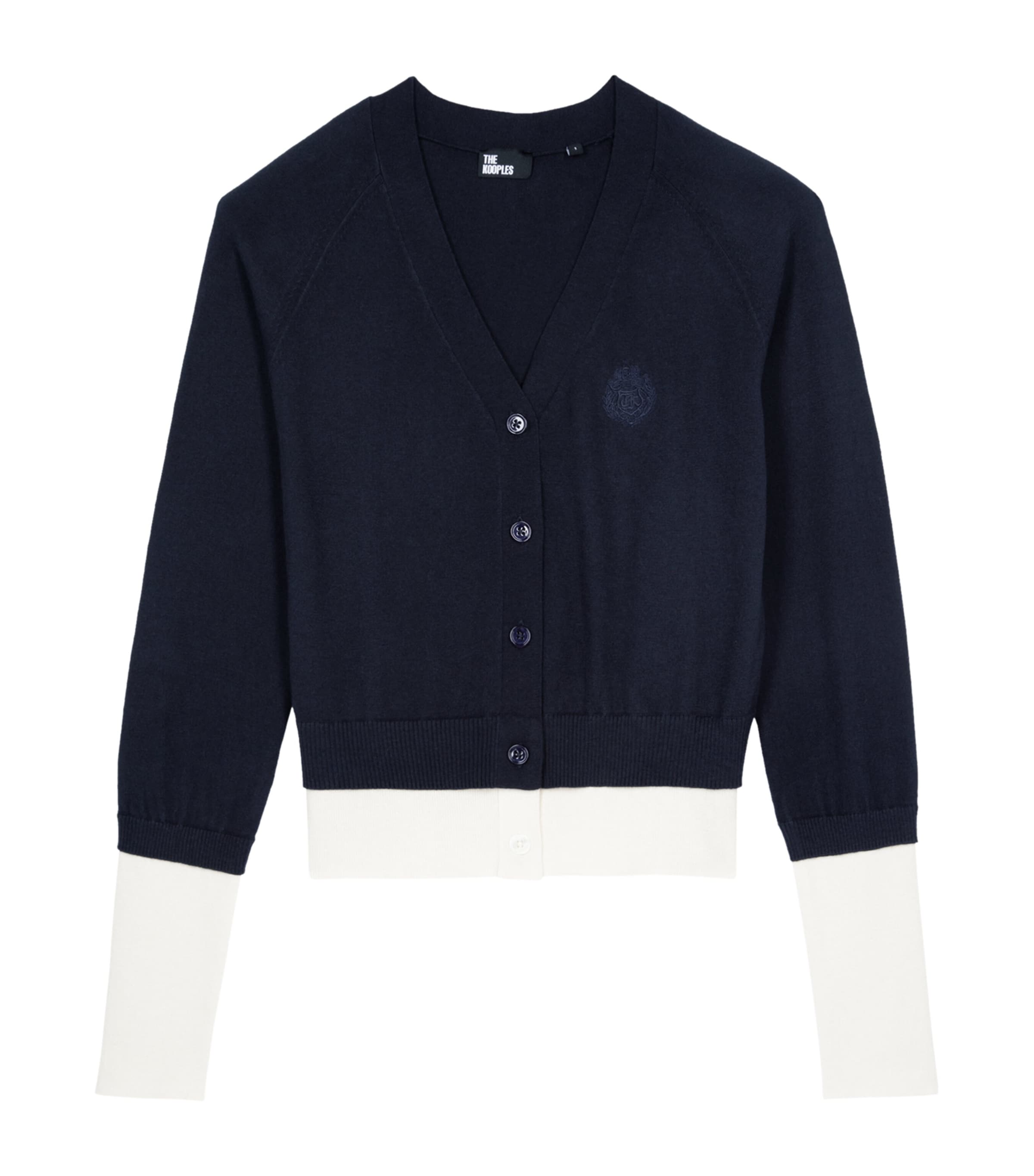 THE KOOPLES COTTON-CASHMERE LAYERED CARDIGAN