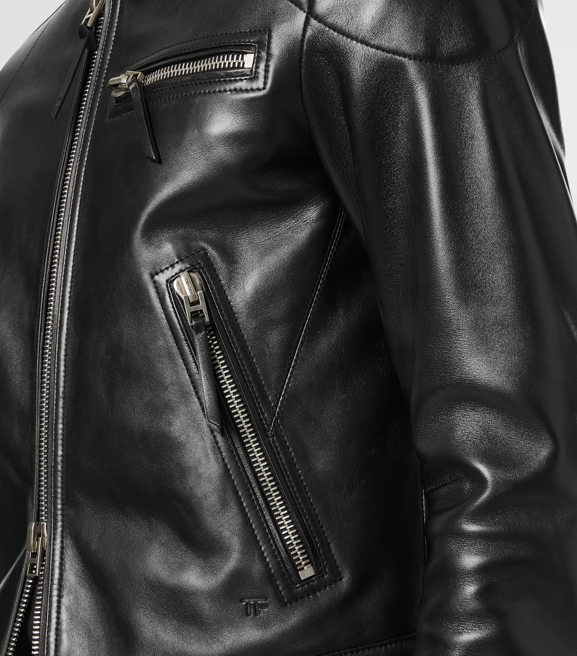 Leather Biker Jacket NAA Image 5