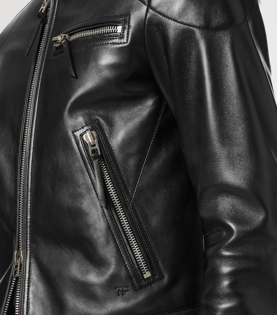 Leather Biker Jacket NAA Image 5