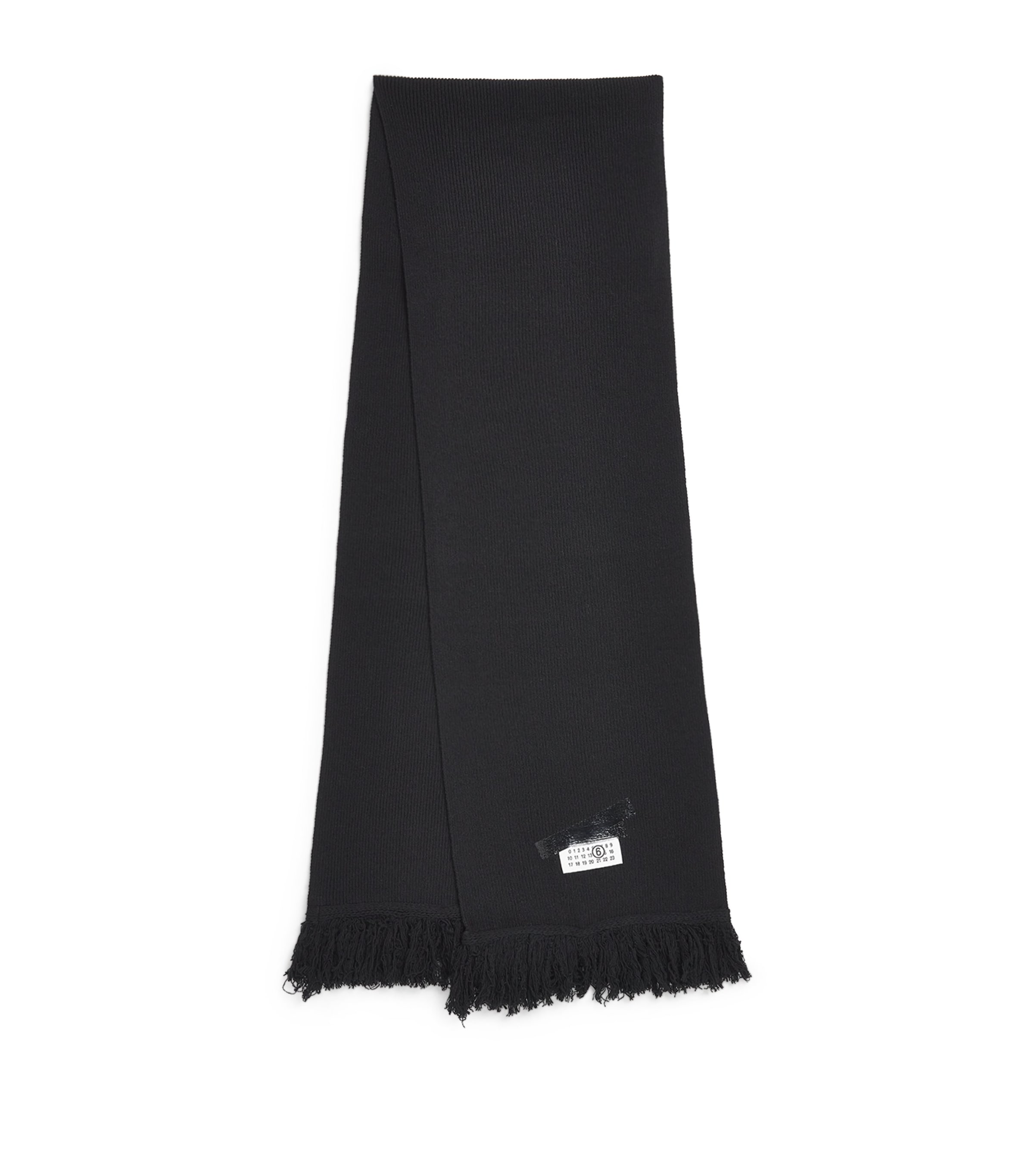 Maison Margiela Black Wool-Blend Tape Logo Scarf | Harrods US Maison Margiela Black Wool-Blend Tape Logo Scarf | Harrods US