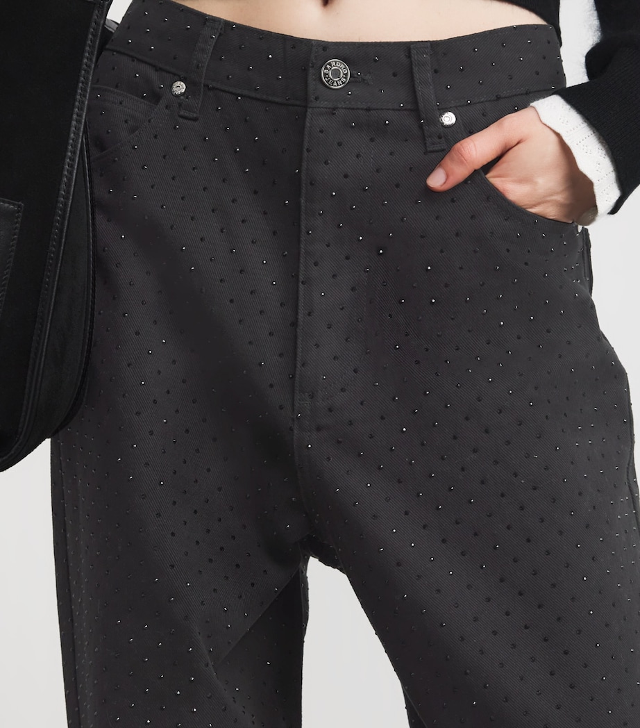 Embellished Wide-Leg Jeans BLACK Image 6