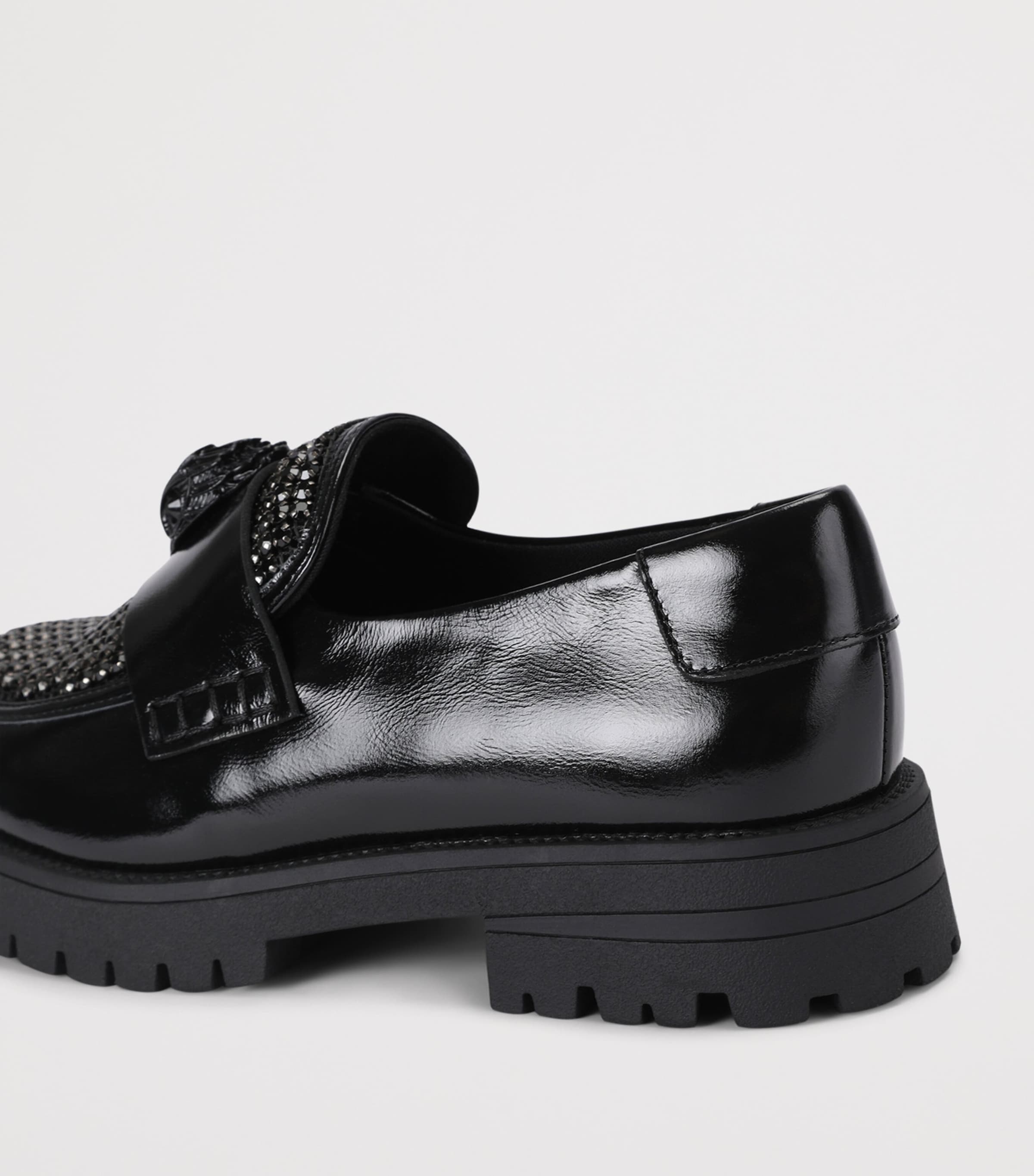 Kurt Geiger London Leather Embellished Eagle Loafers Black Image 3