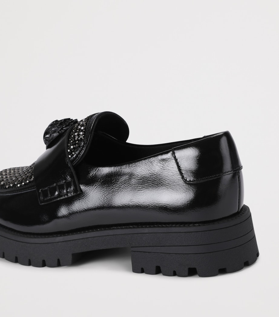 Kurt Geiger London Leather Embellished Eagle Loafers Black Image 3