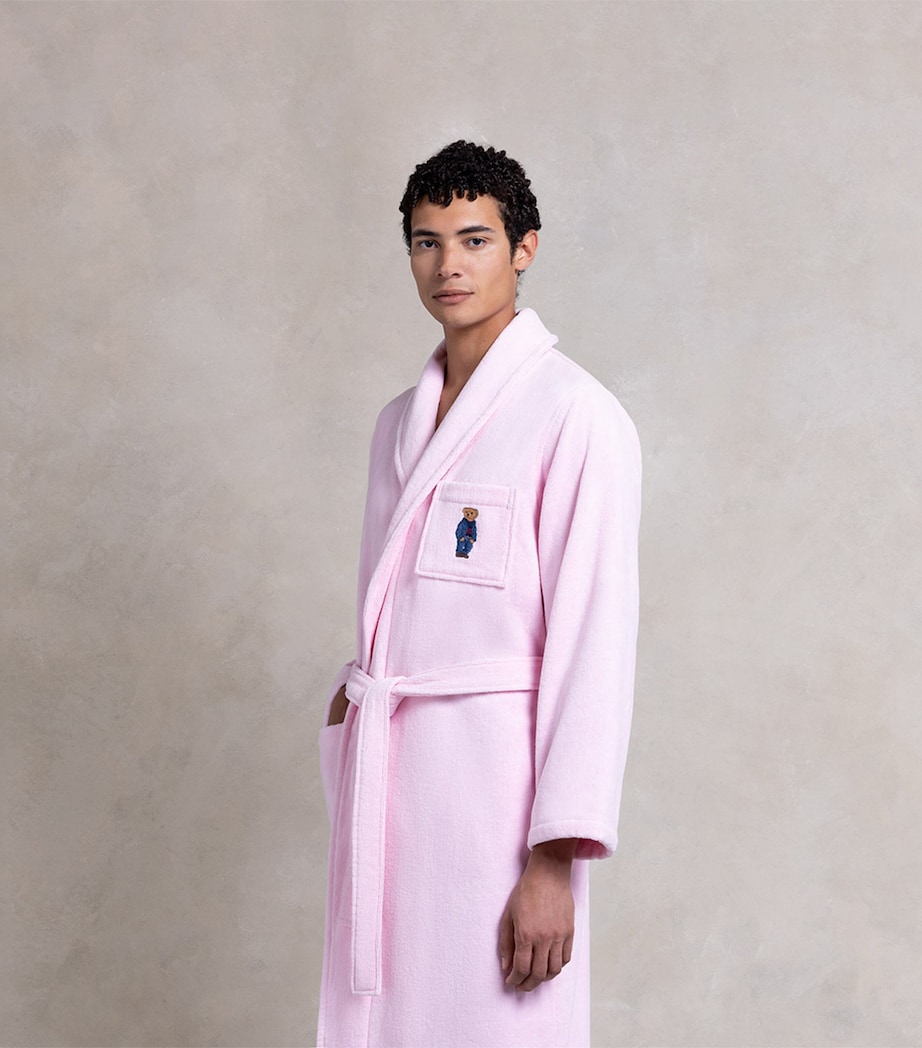 Cotton Denim Bear Bathrobe CARMEL PINK Image 5