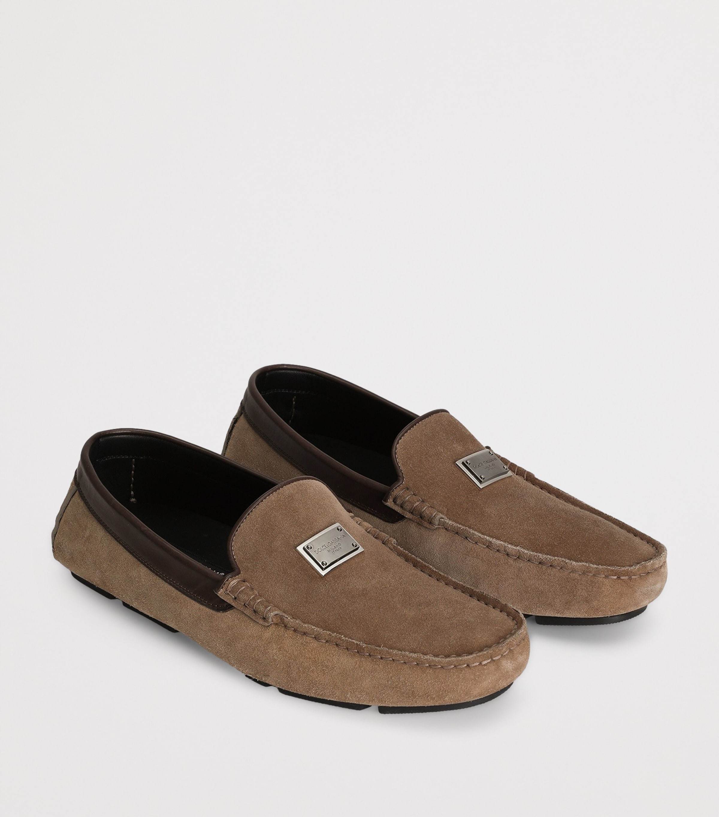 Dolce&Gabbana Suede Logo Driving Shoes Hazel/bro Image 2