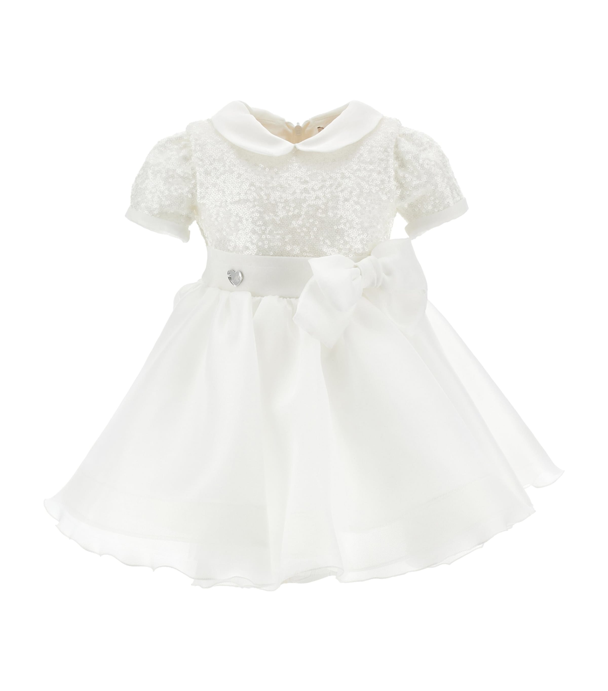 Monnalisa Organza And Tulle Dress In White