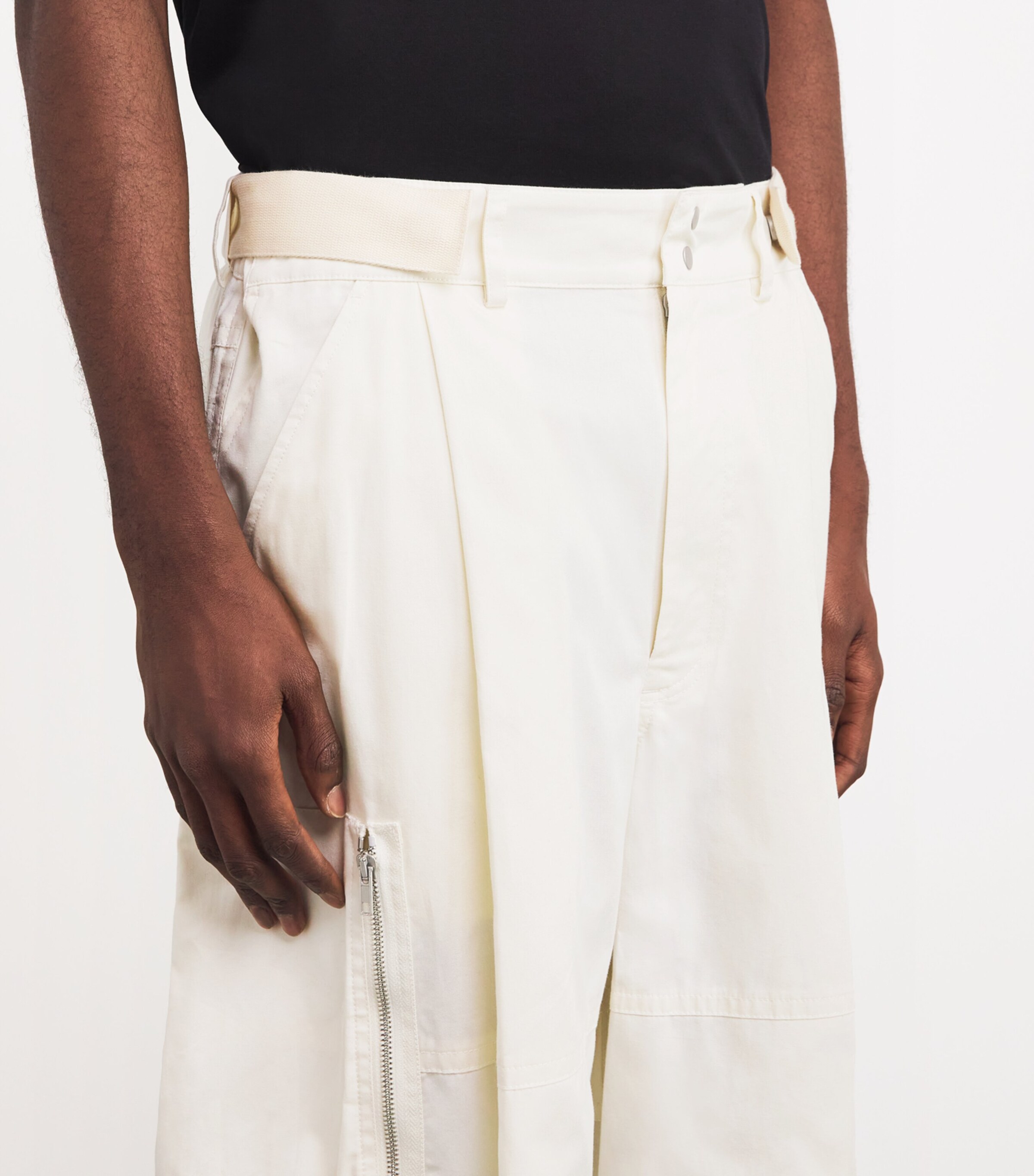 Cotton Oversized Cargo Trousers 003/ALABASTRO Image 6