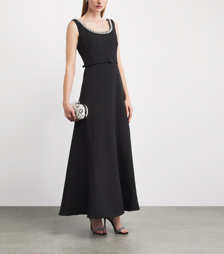 Roland Mouret Womens Sleeveless Embellished Gown Black Image 2
