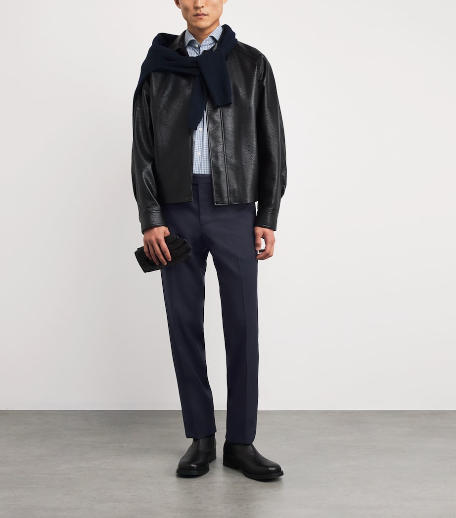 Wool Slim Tailored Trousers 01NAVY Image 2