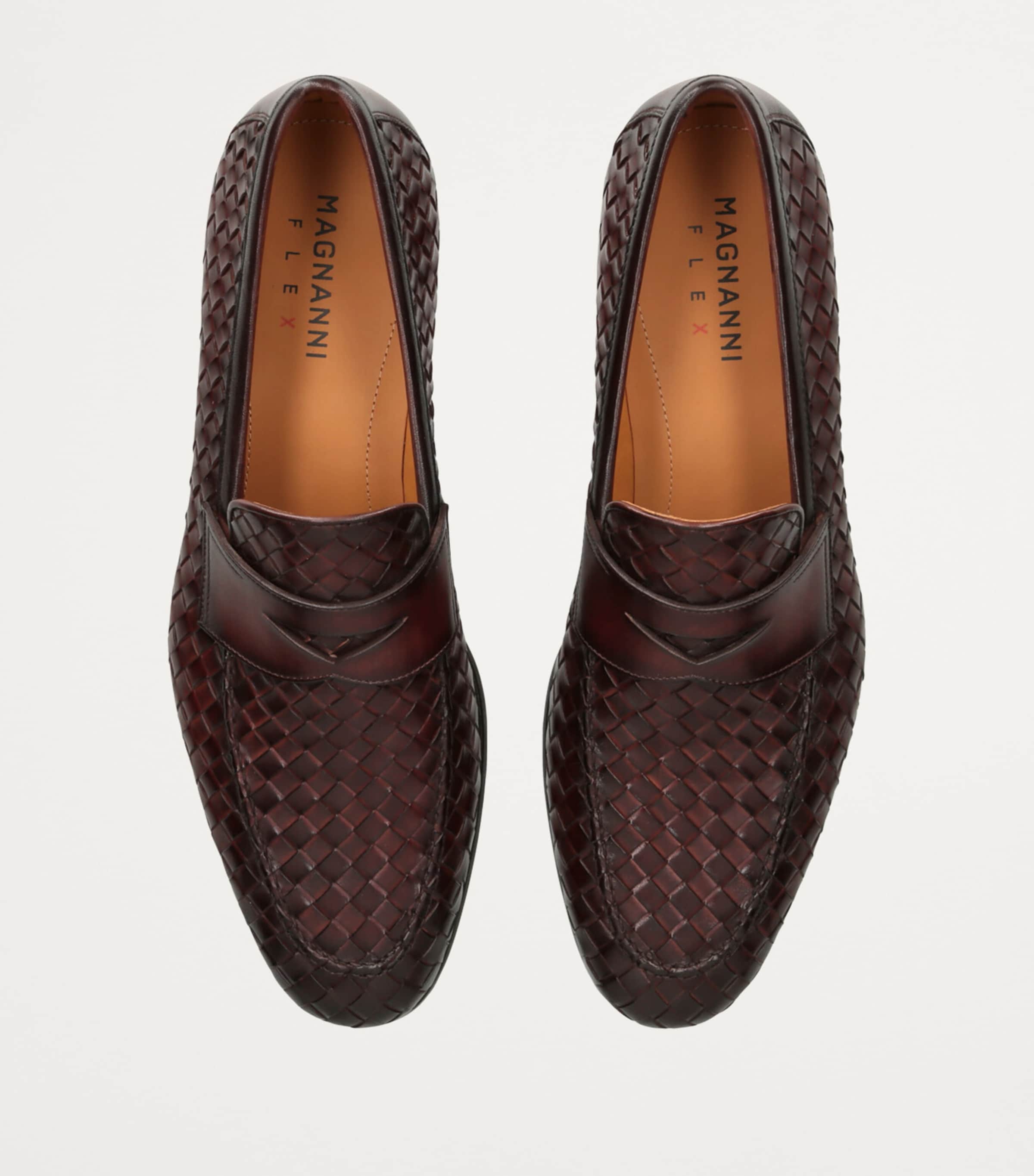 Leather Aston Weave Penny Loafers DARK BROWN Image 4