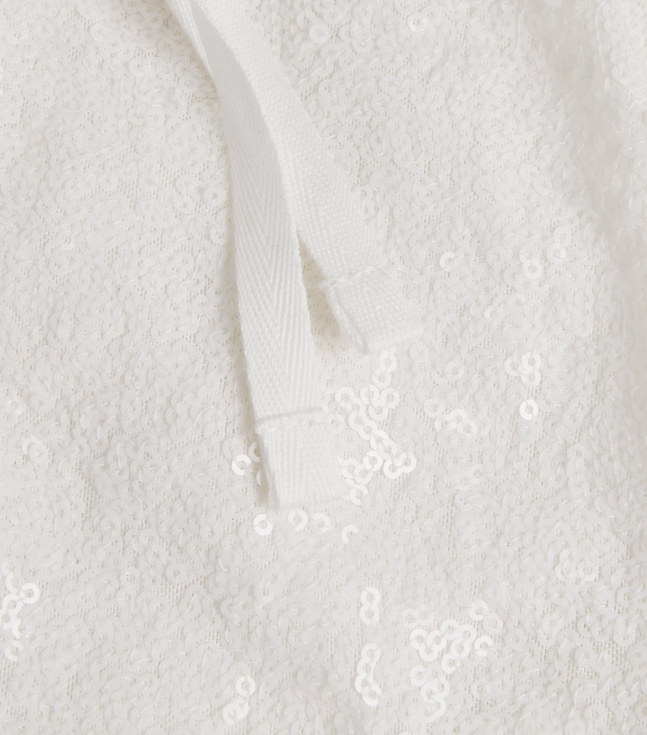 Sequinned Straight Trousers WHITE Image 5