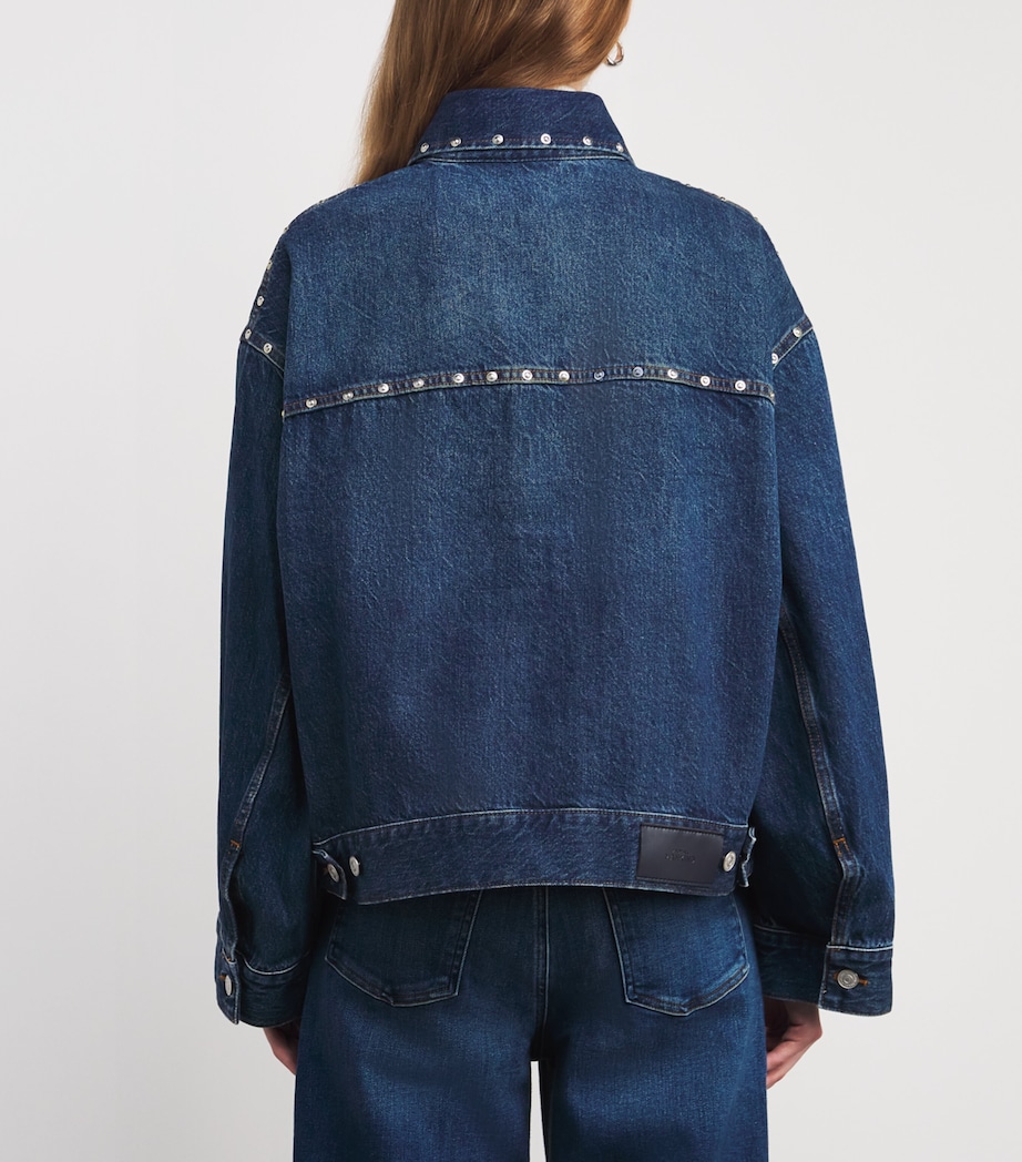 Studded Denim Jacket U71BL LE BLUE Image 4