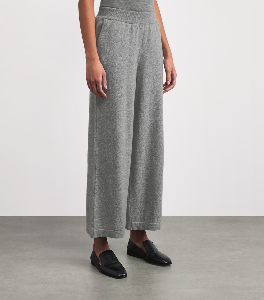 Johnstons Of Elgin Womens Cashmere-Blend Coll Trousers Light Grey Image 4