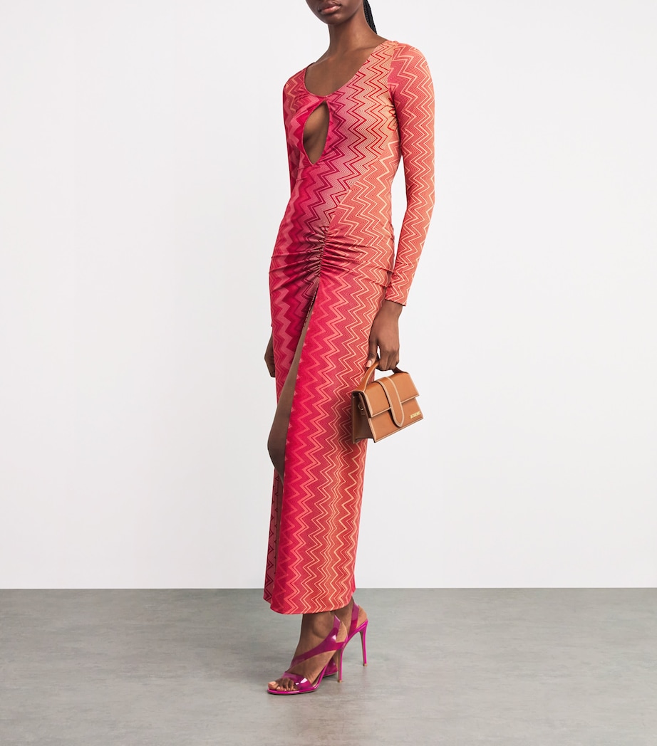 Cut-Out Maxi Dress CHERRY CHEVRON S416I Image 2