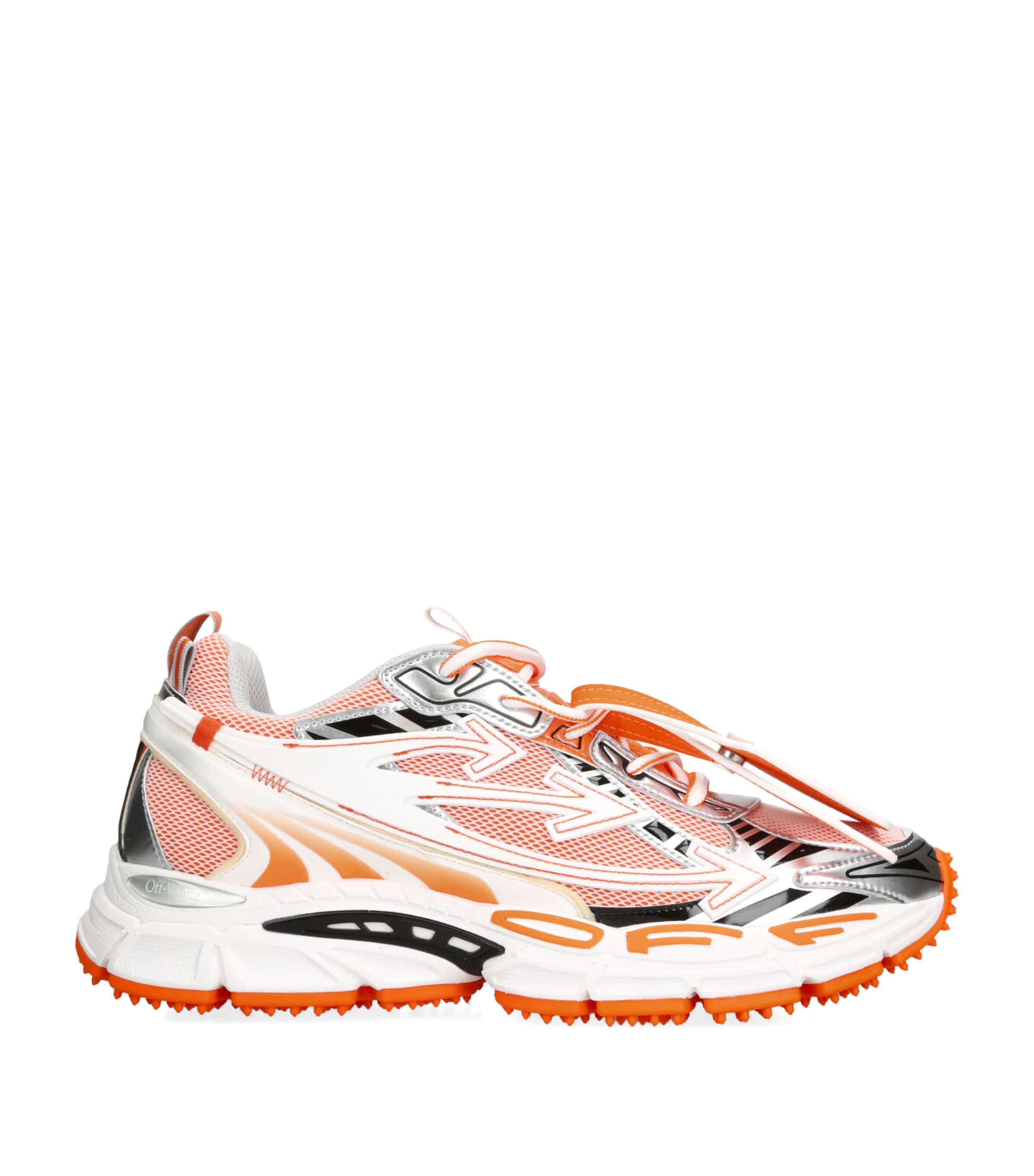Off-white 'ow Be Right Back' Orange Low Top Sneakers With Zip-tie Detail In Orange