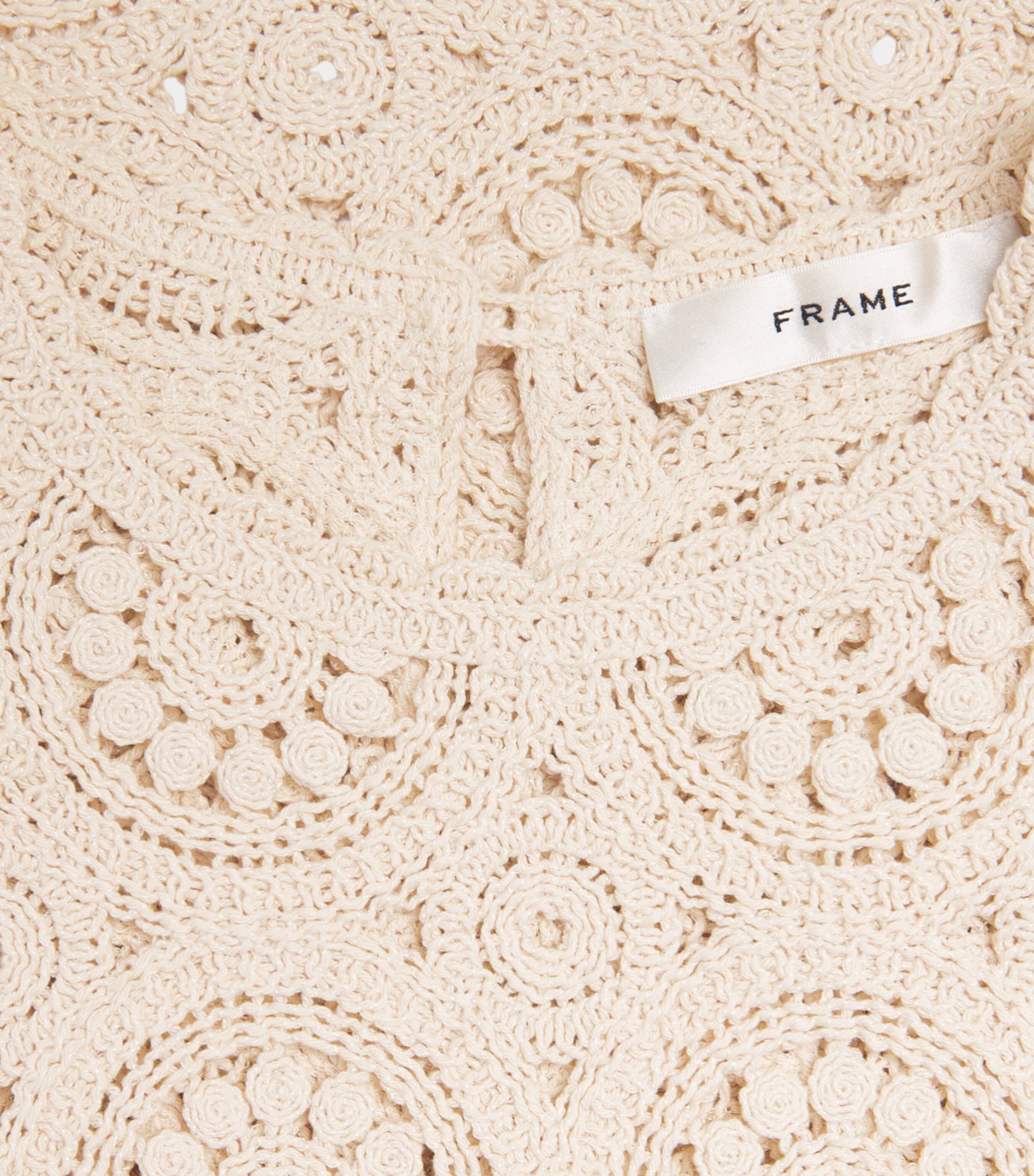 FRAME Womens Crochet Tank Top Crea Cream Image 6