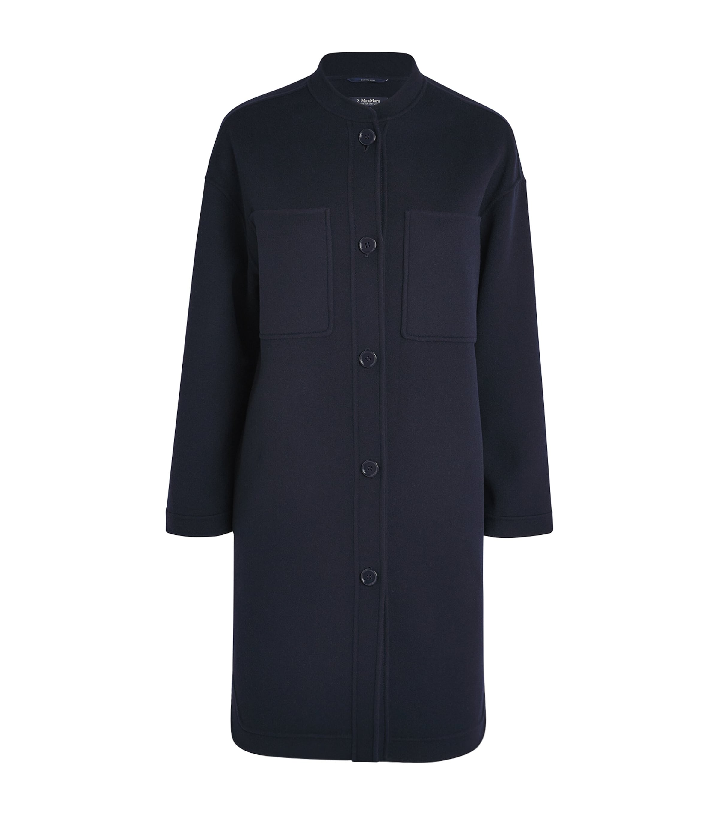 Max Mara Virgin Wool Coat In Navy