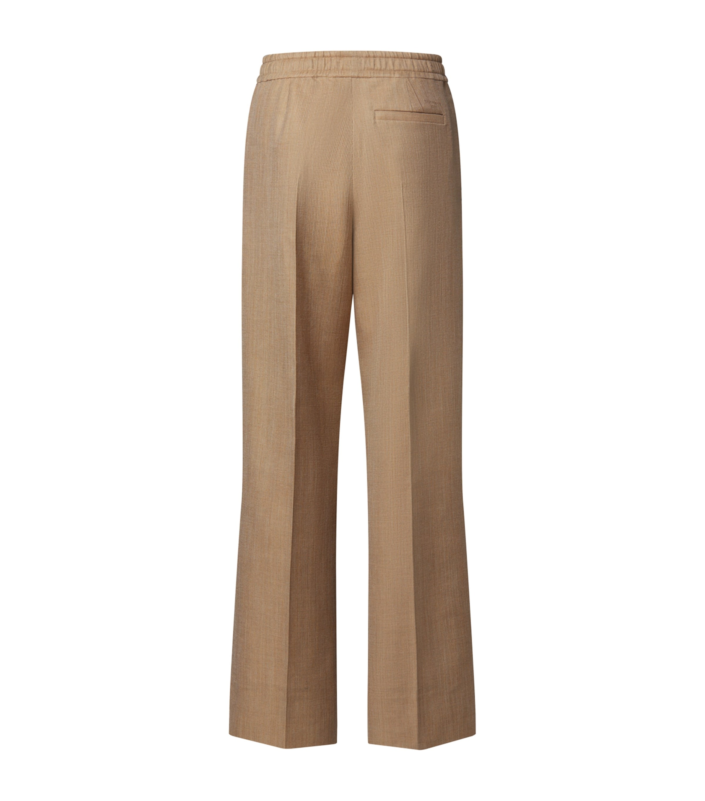 LOUIS VUITTON Mens Wool-Silk Buckle Drawstring Trousers Camel Brown Image 4