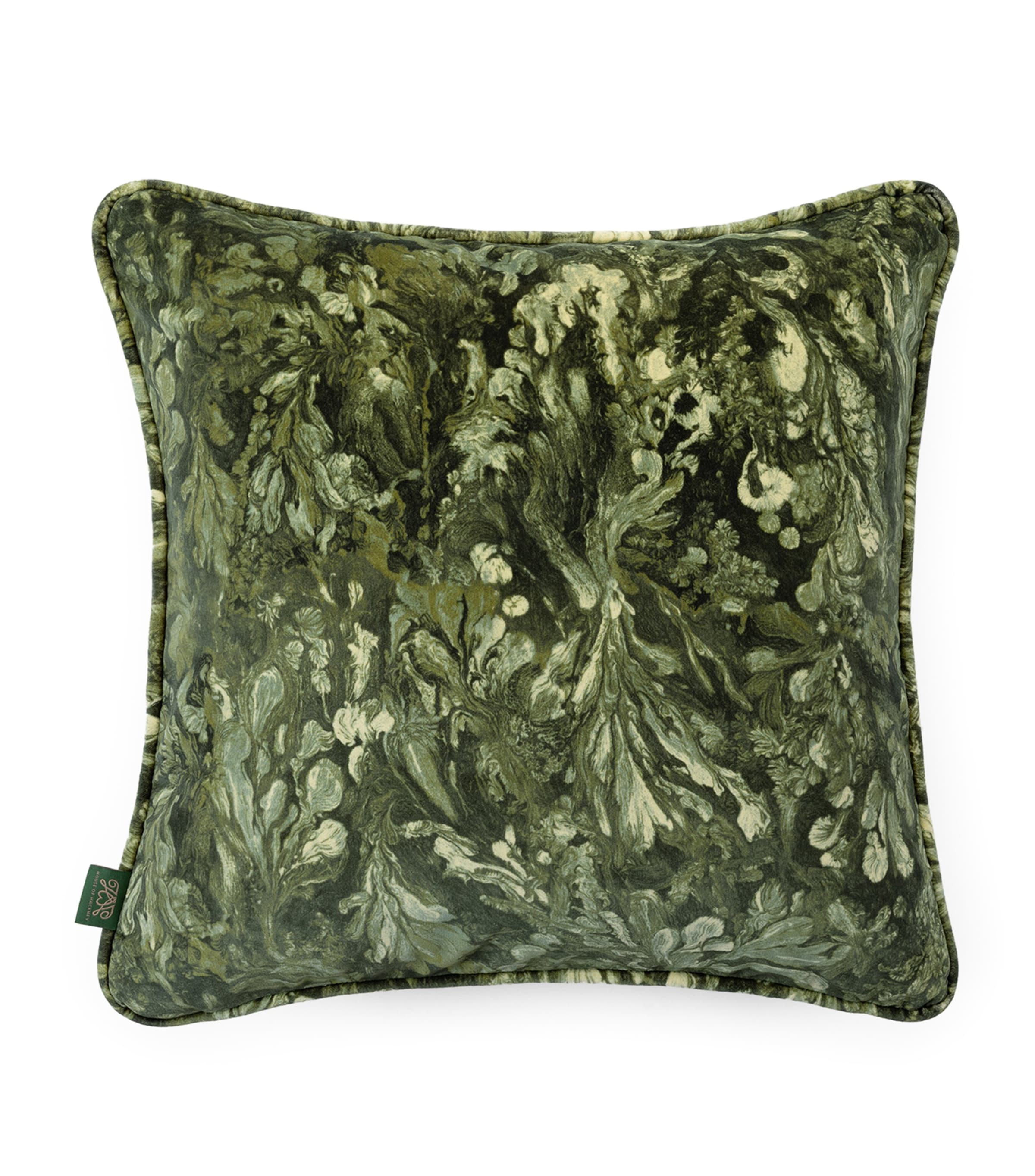House Of Hackney Medium Velvet Lichen Piped Cushion (45cm x 45cm) Verde Image 1
