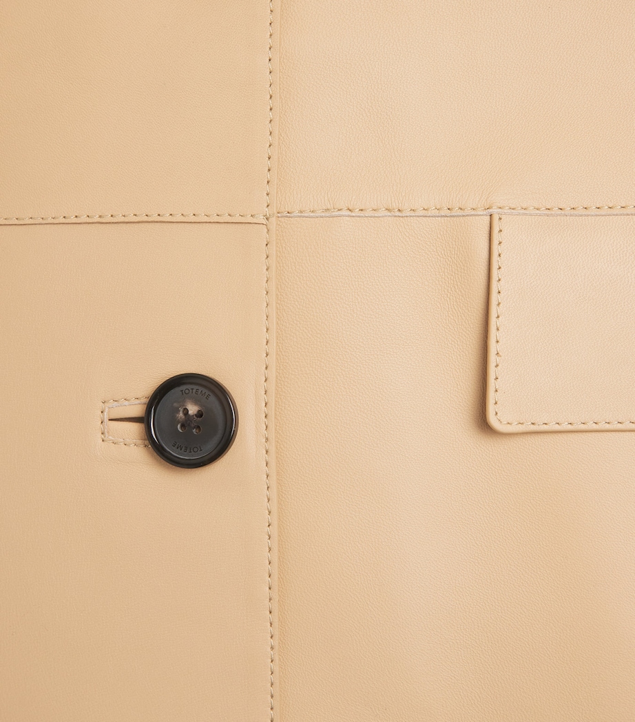 Toteme Womens Bonded-Leather Jacket Chai Image 6