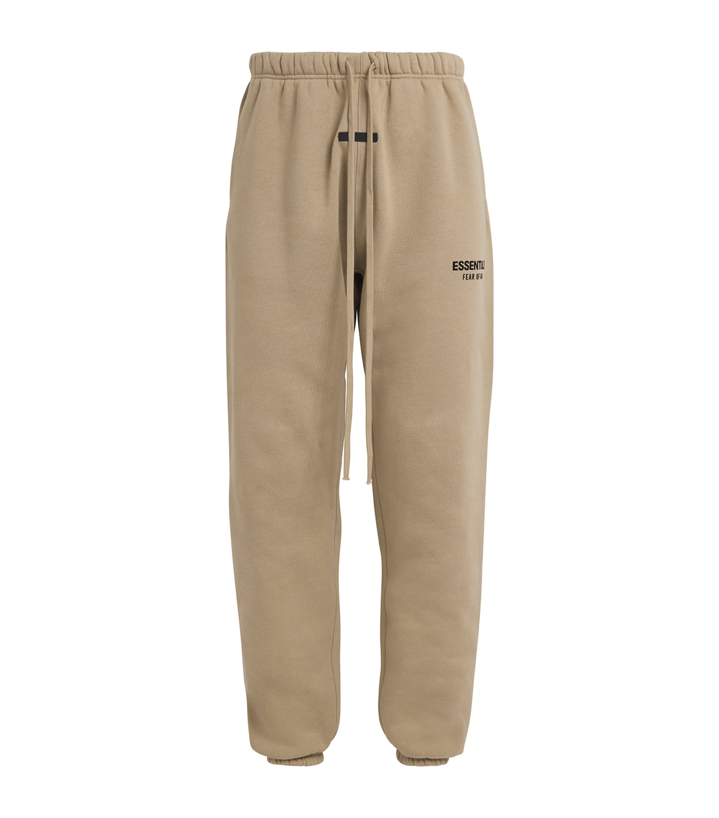 FEAR OF GOD ESSENTIALS Mens Cotton-Blend Logo Sweatpants Desert Sand Image 1