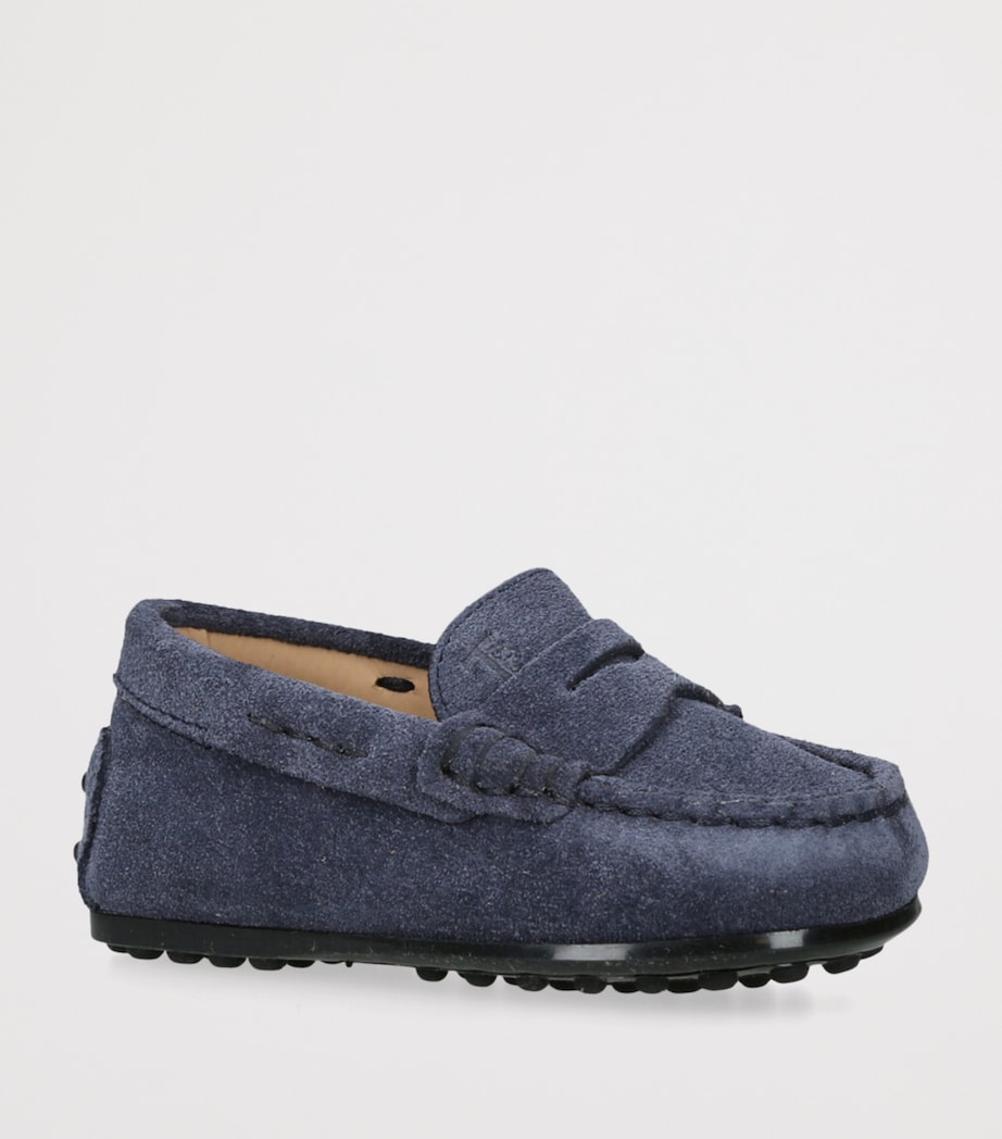 Tod's Suede Gommino Loafers Navy Image 3