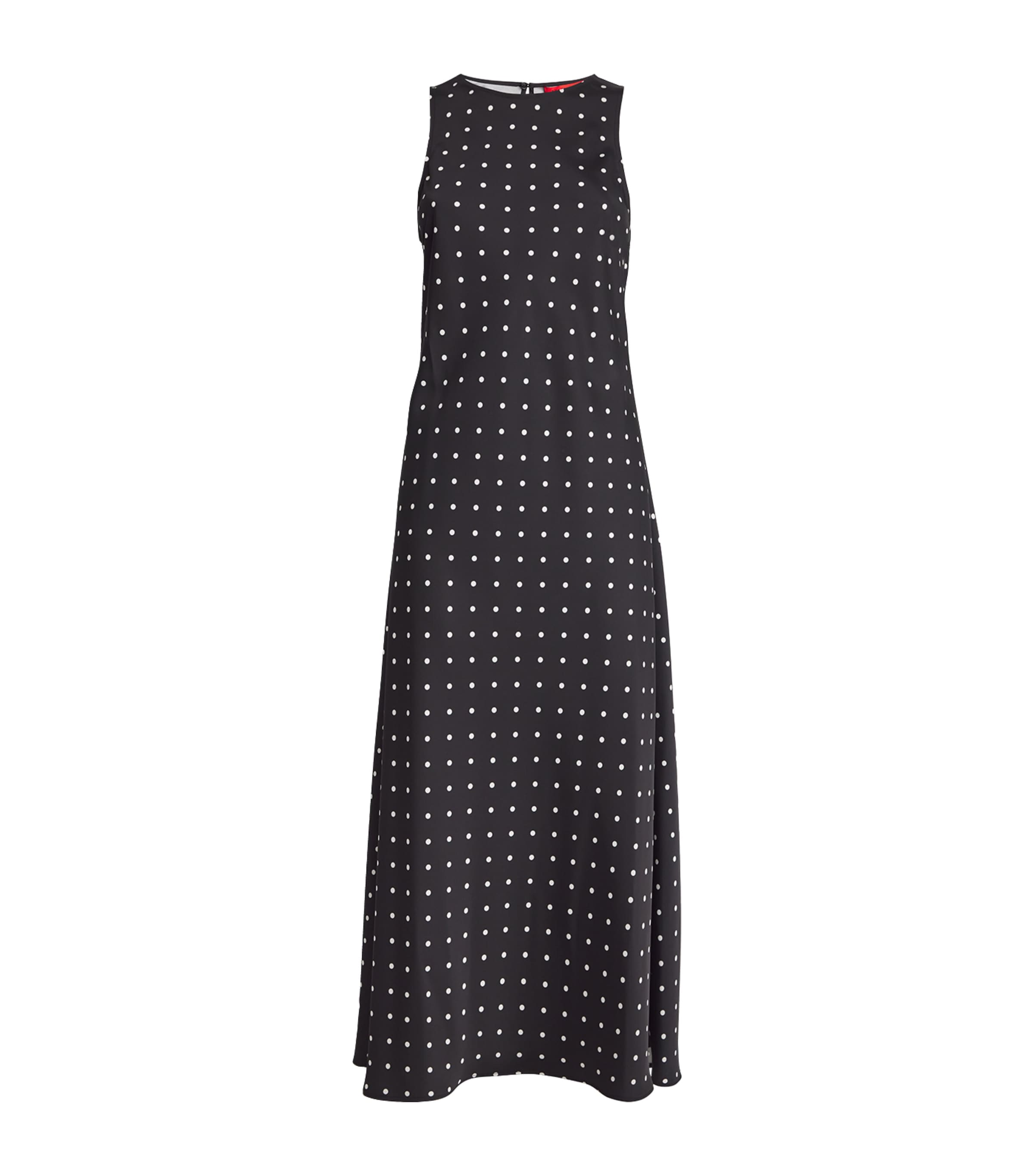 Shop Max & Co Polka-dot Midi Dress In Black