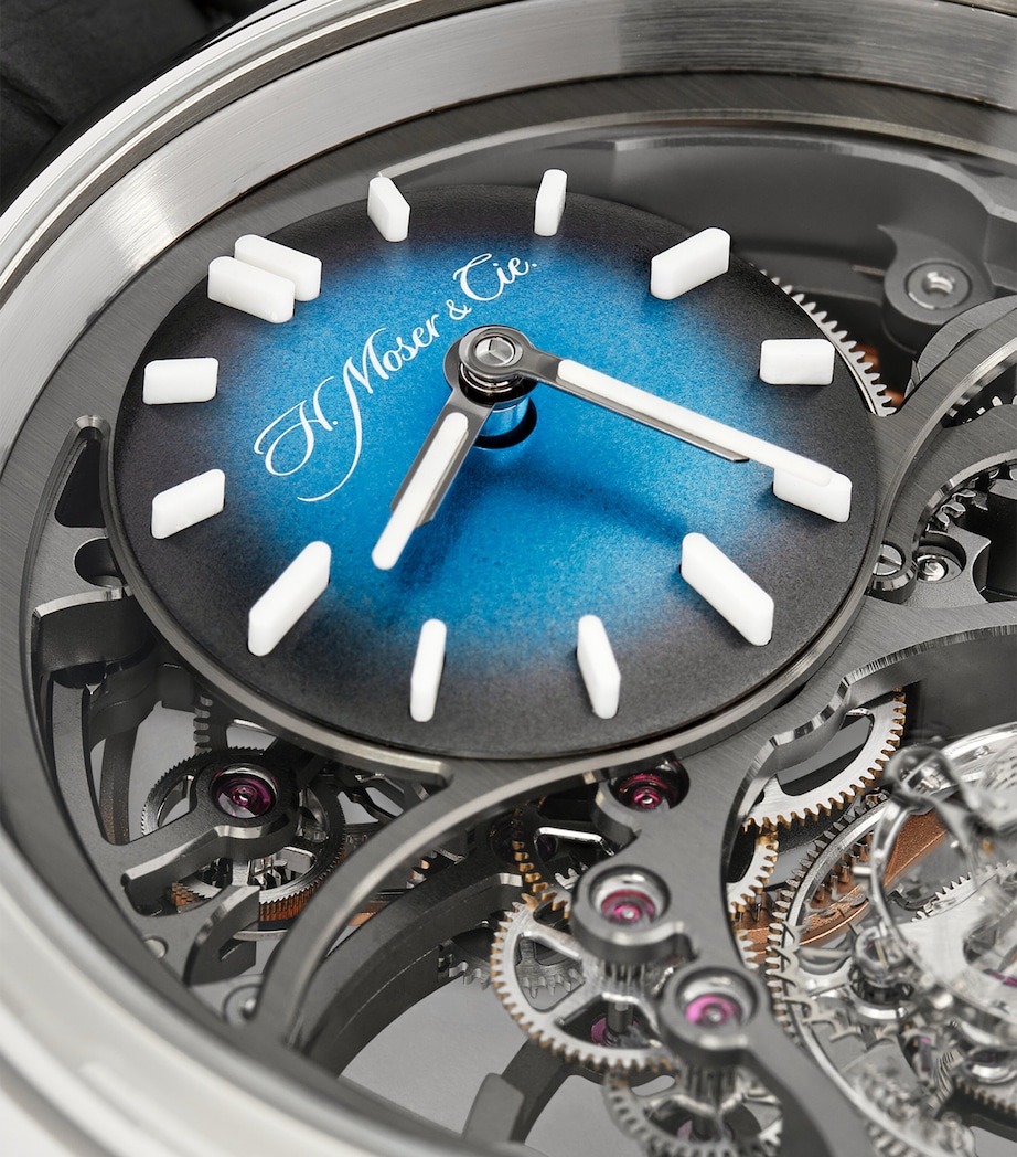 Stainless Steel Pioneer Tourbillon Skeleton Watch 42.8mm BLUE Image 6