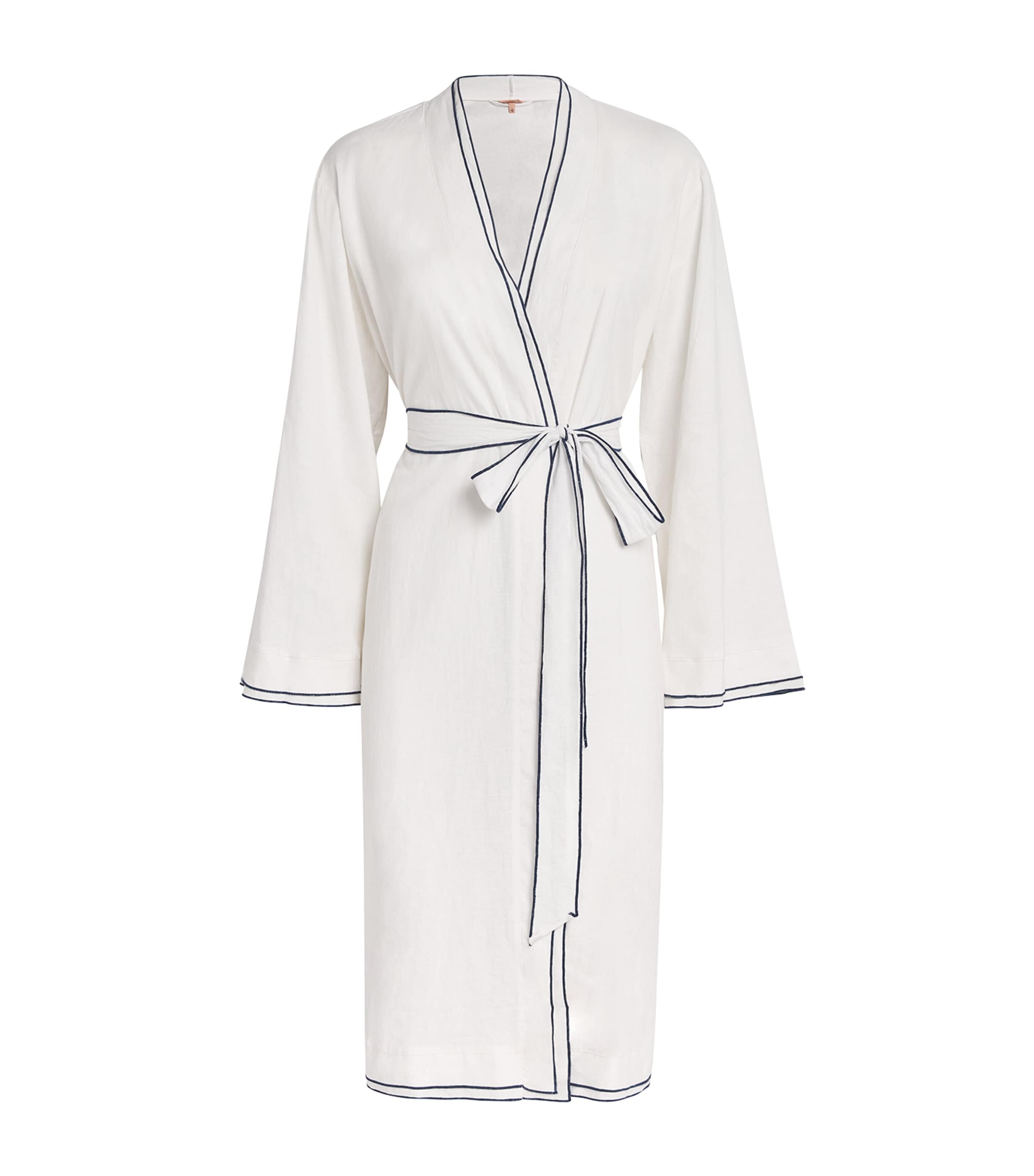 Eberjey Linen-blend Robe In White