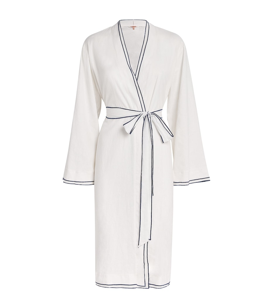 Linen-Blend Robe OW/NA OFF WHITE Image 1