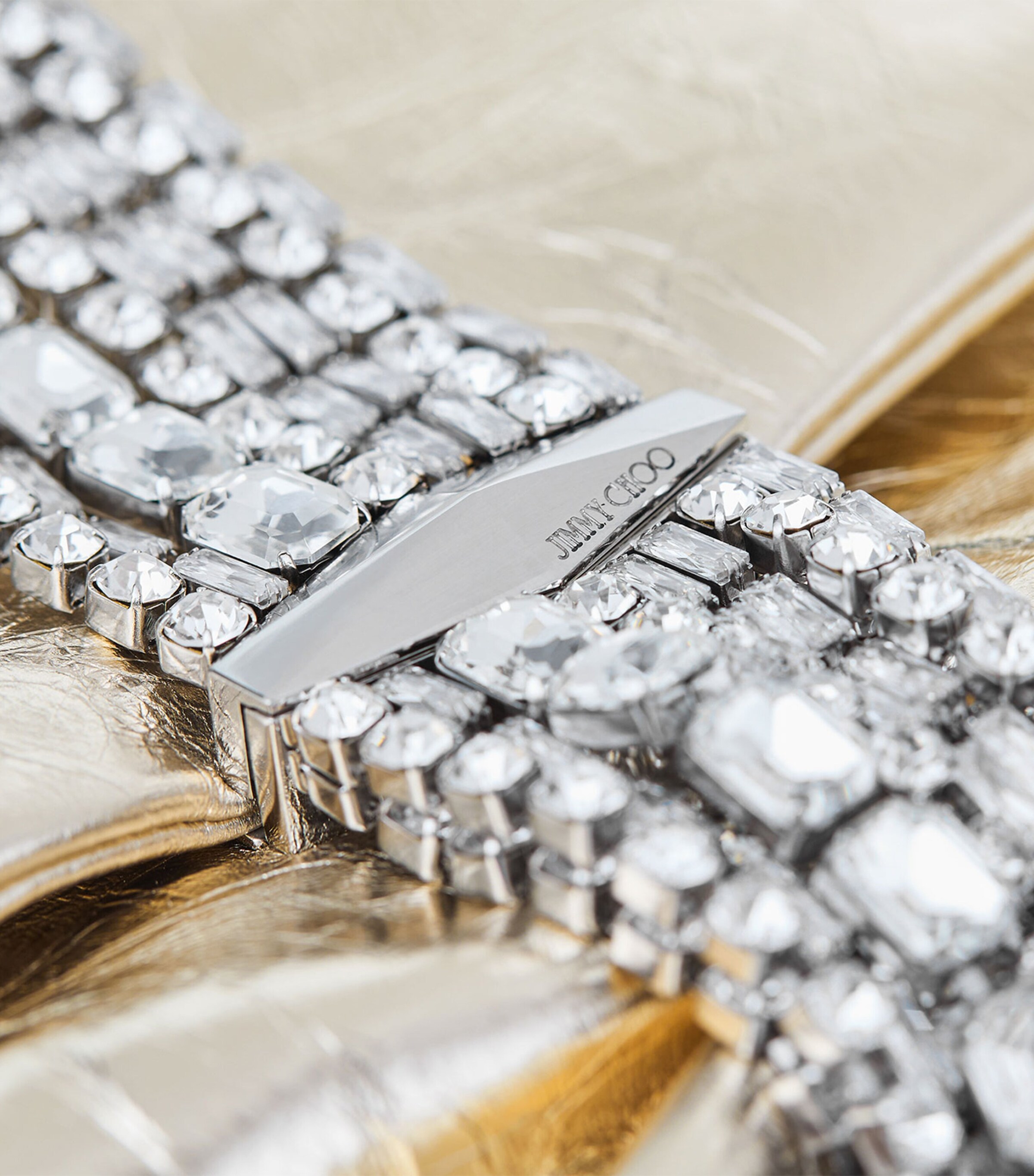 Leather-Crystal Zandra Clutch Bag LIGHT PLATINUM/SILVE Image 5